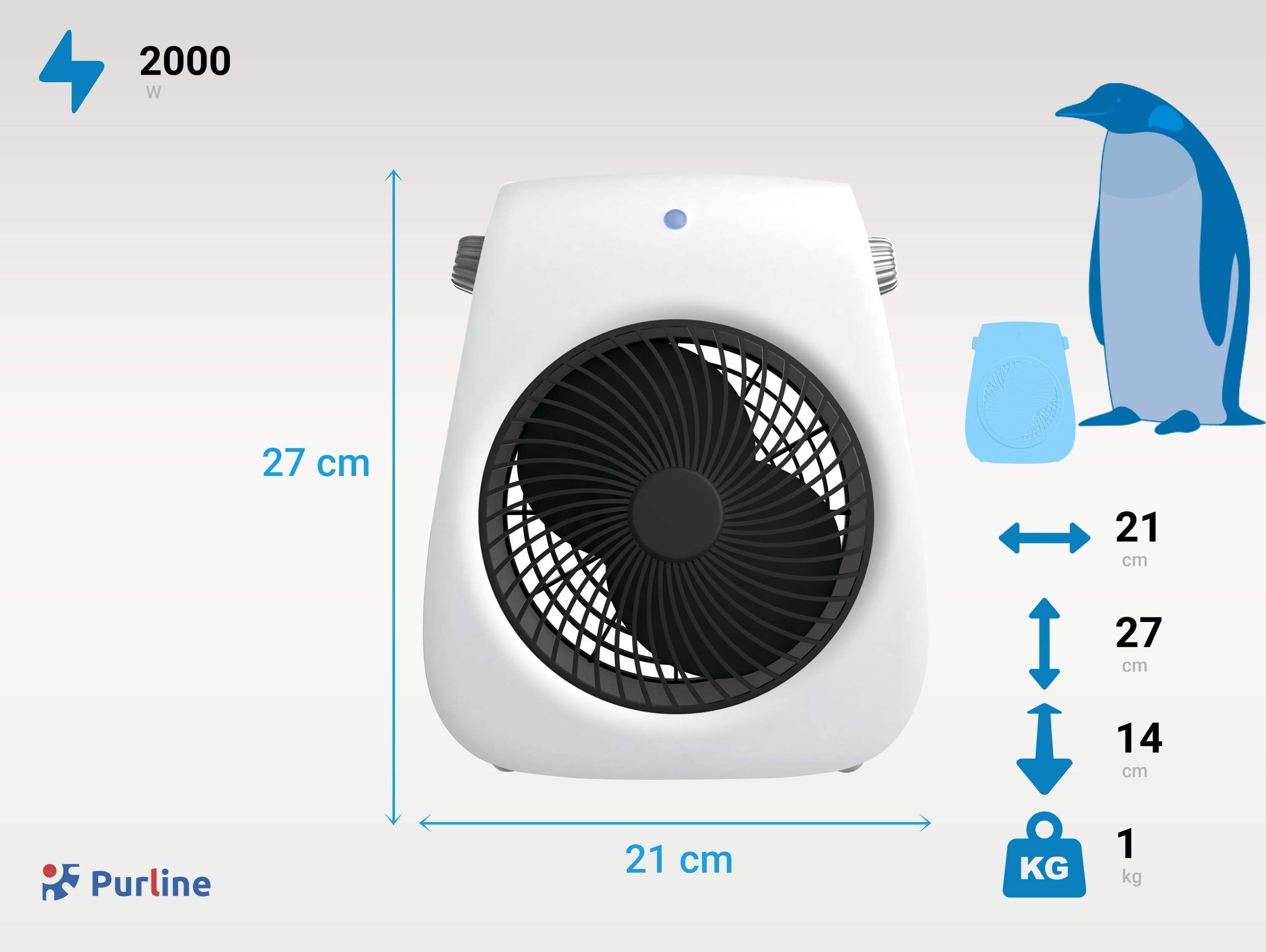 Chauffage de sol vertical 2000W