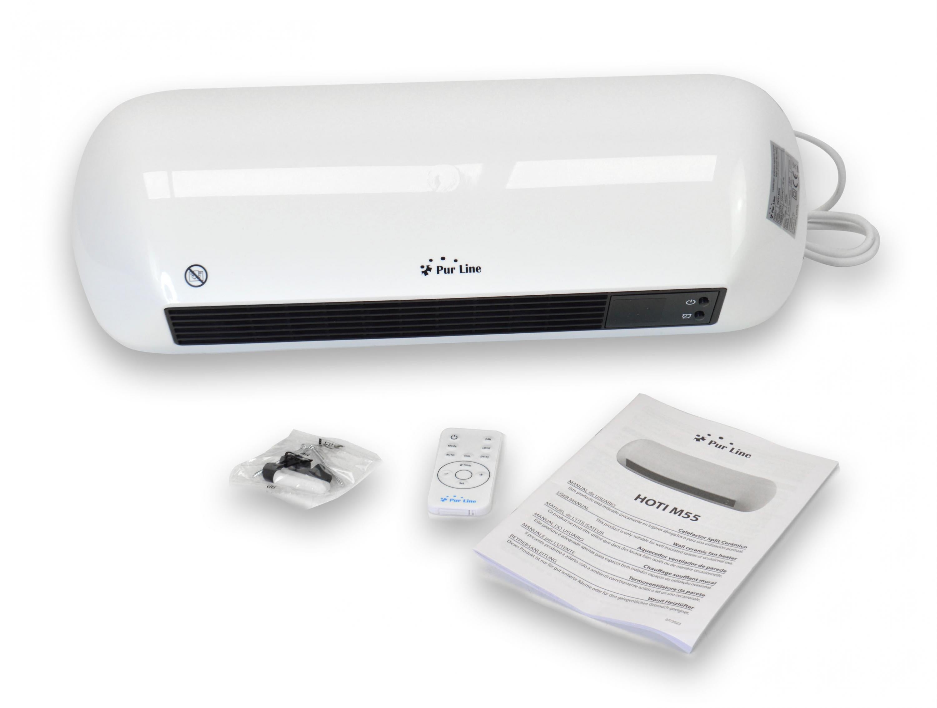 Puissance maximale 2000 W Chauffage mural split en céramique 2000 W avec télécommande