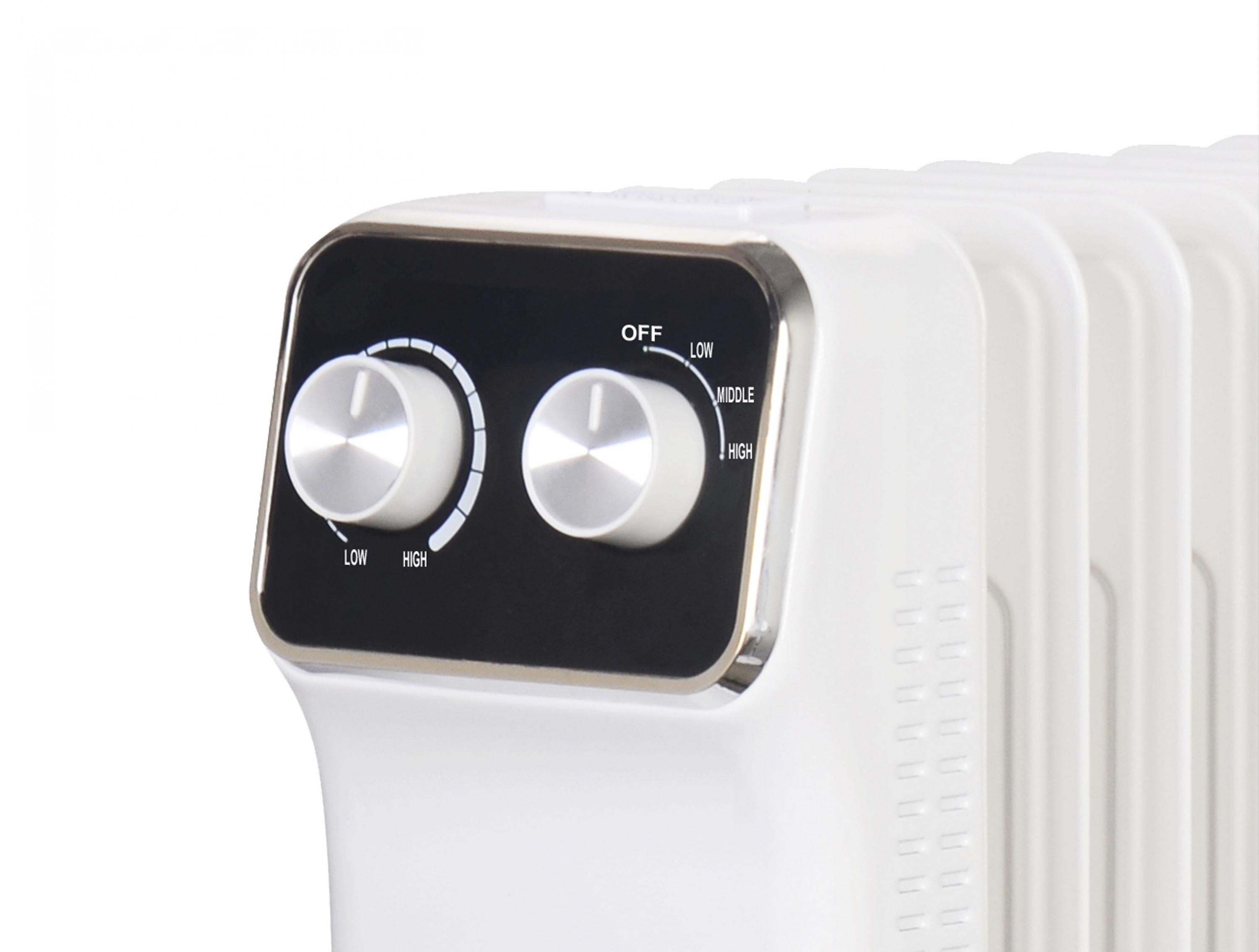 Radiateur d'huile 1500W blanc avec réservoir d'humidification