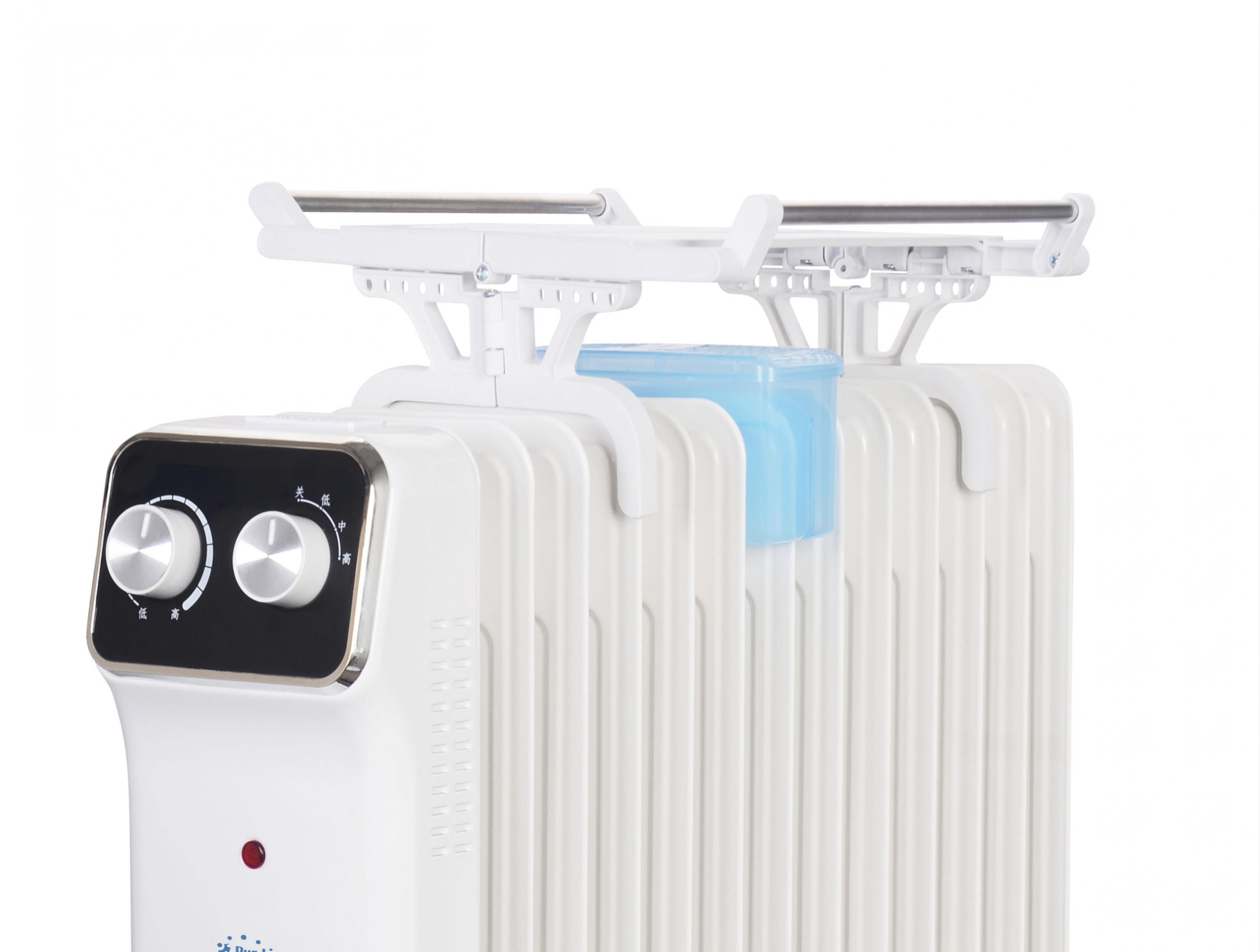 Radiateur d'huile 1500W blanc avec réservoir d'humidification