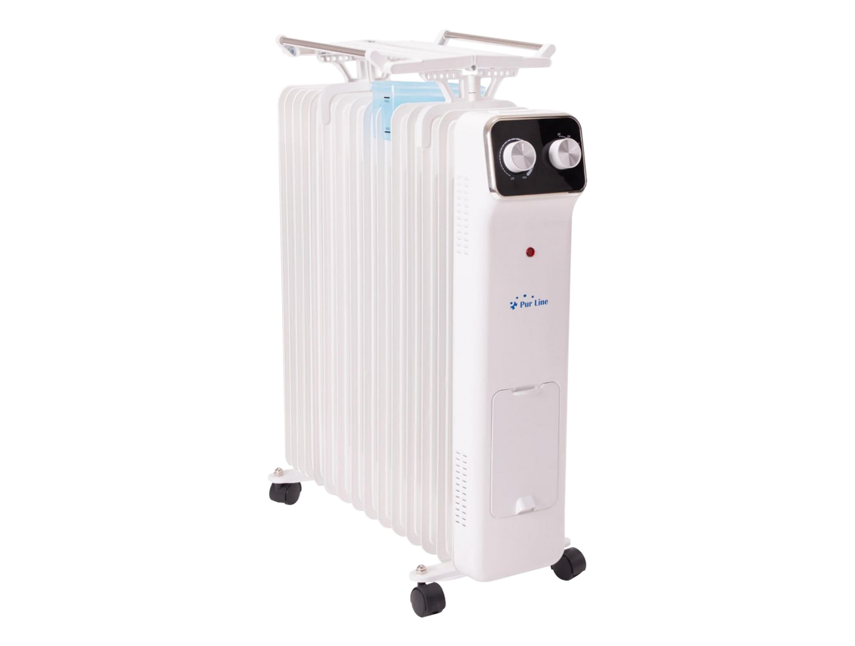 Radiateur d'huile 1500W blanc avec réservoir d'humidification