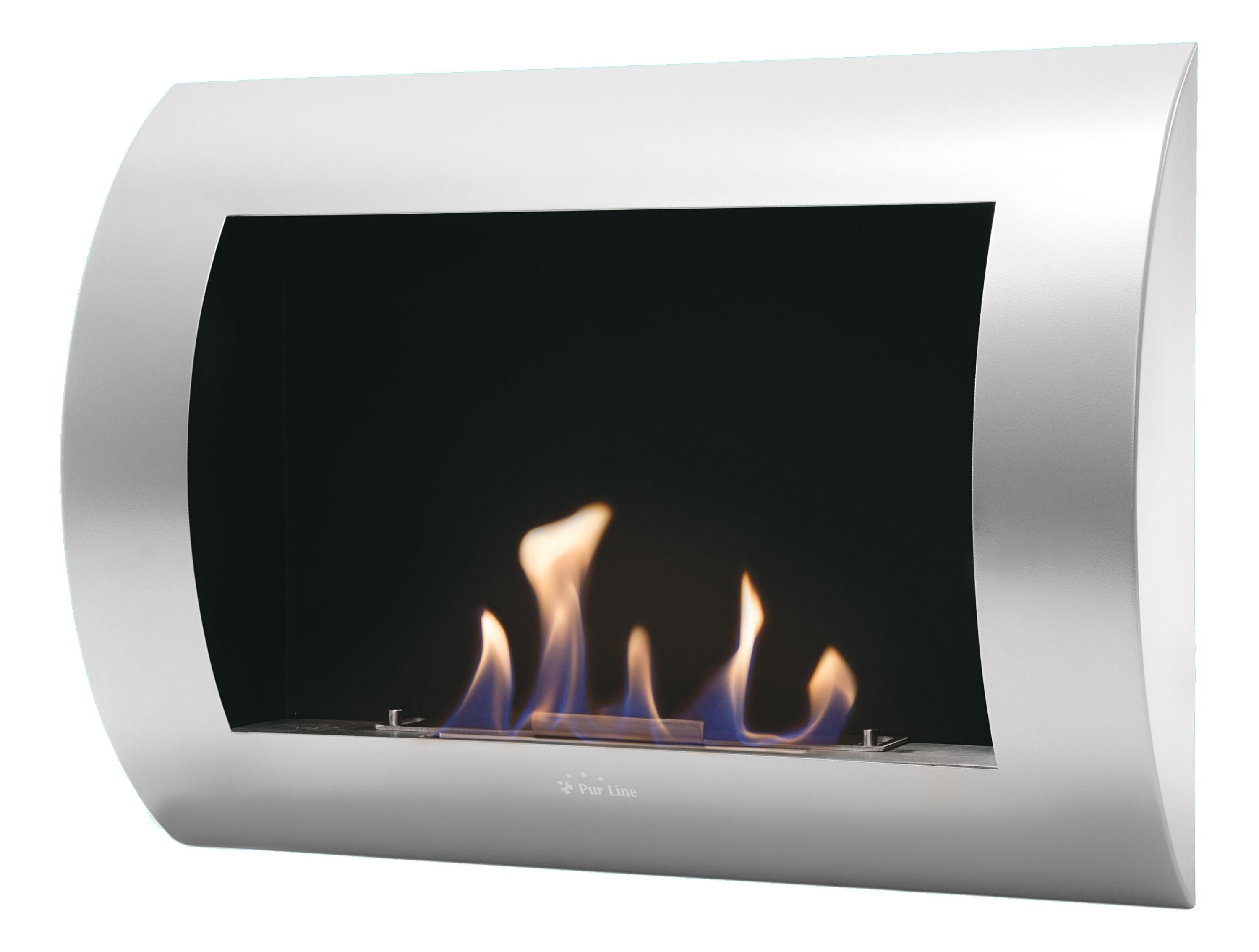 Cheminée à l'éthanol en acier incurvé