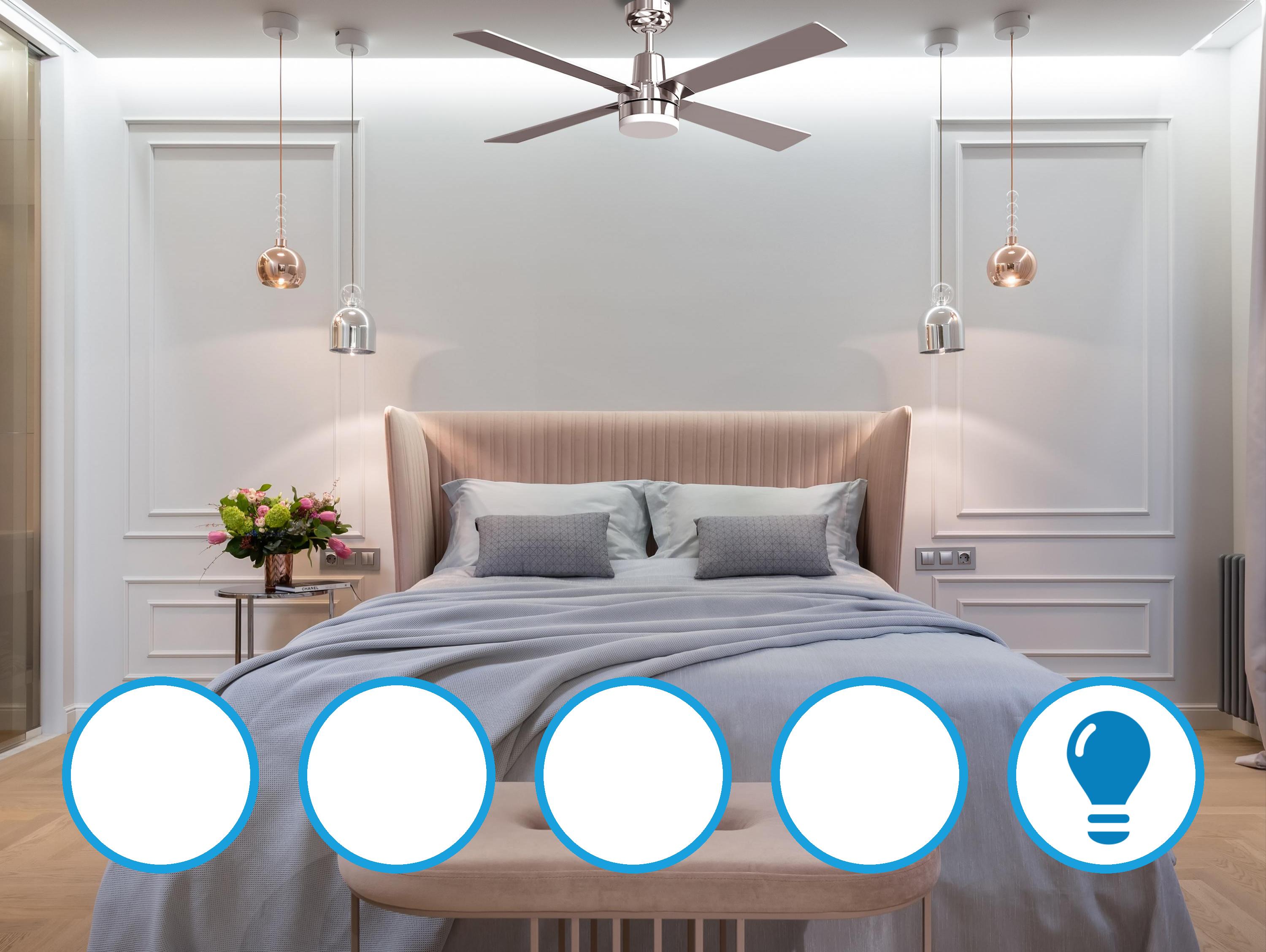 ELECTRON: Ventilateur de plafond ø122 cm avec LED et Wifi Réversible Hypersilence