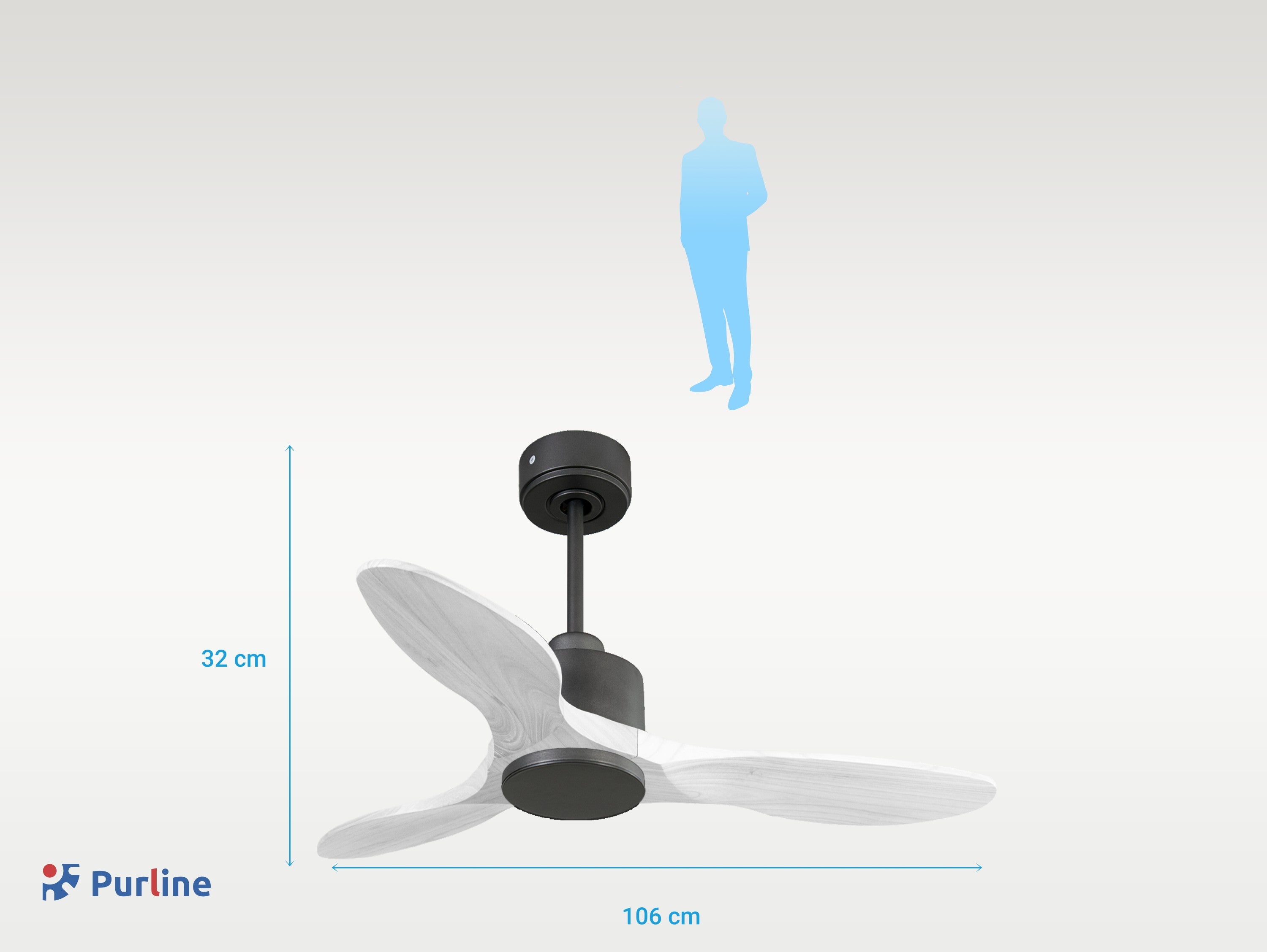 LimaD106C0365193: Ventilateur de plafond Réversible  Thermostat Wifi Moteur à courant continu Toits en pente Télécommande Hypersilence Mémoire Shopify Vendible (AUTOMATIQUE)