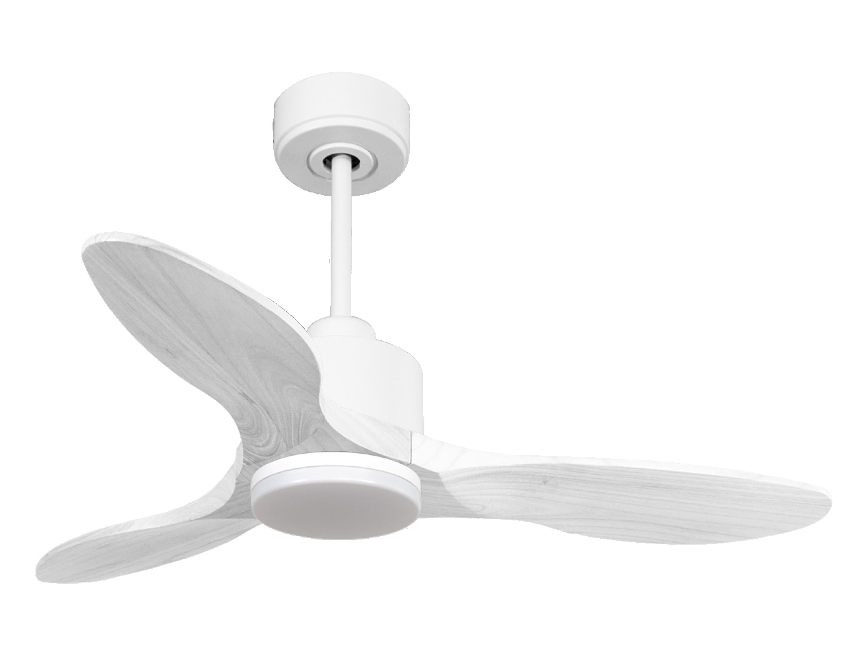 Ventilateur de plafond Réversible  Thermostat Dimmable Wifi Moteur à courant continu Toits en pente Télécommande Lumière à trois tons Hypersilence Mémoire