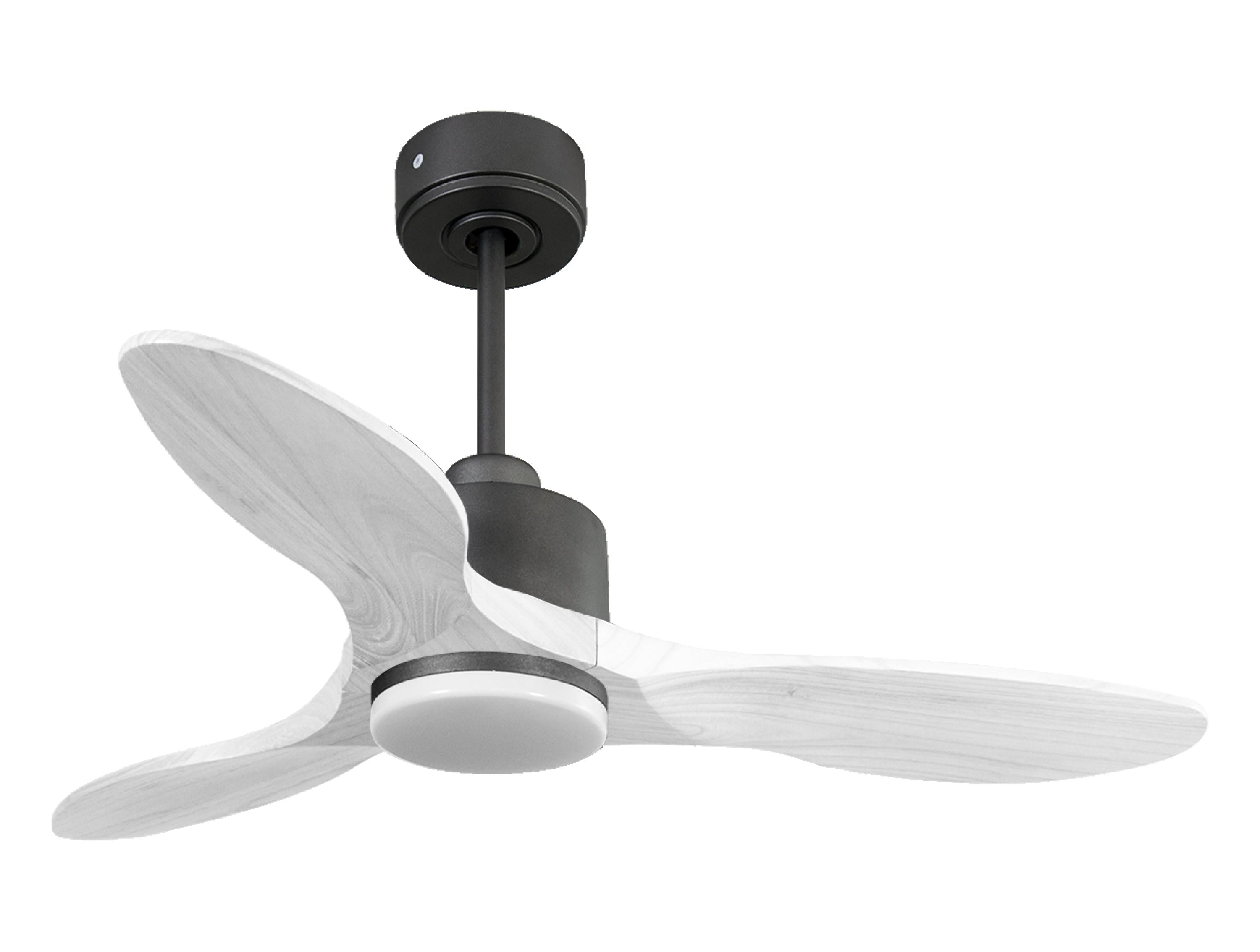 Ventilateur de plafond Réversible  Thermostat Dimmable Wifi Moteur à courant continu Toits en pente Télécommande Lumière à trois tons Hypersilence Mémoire