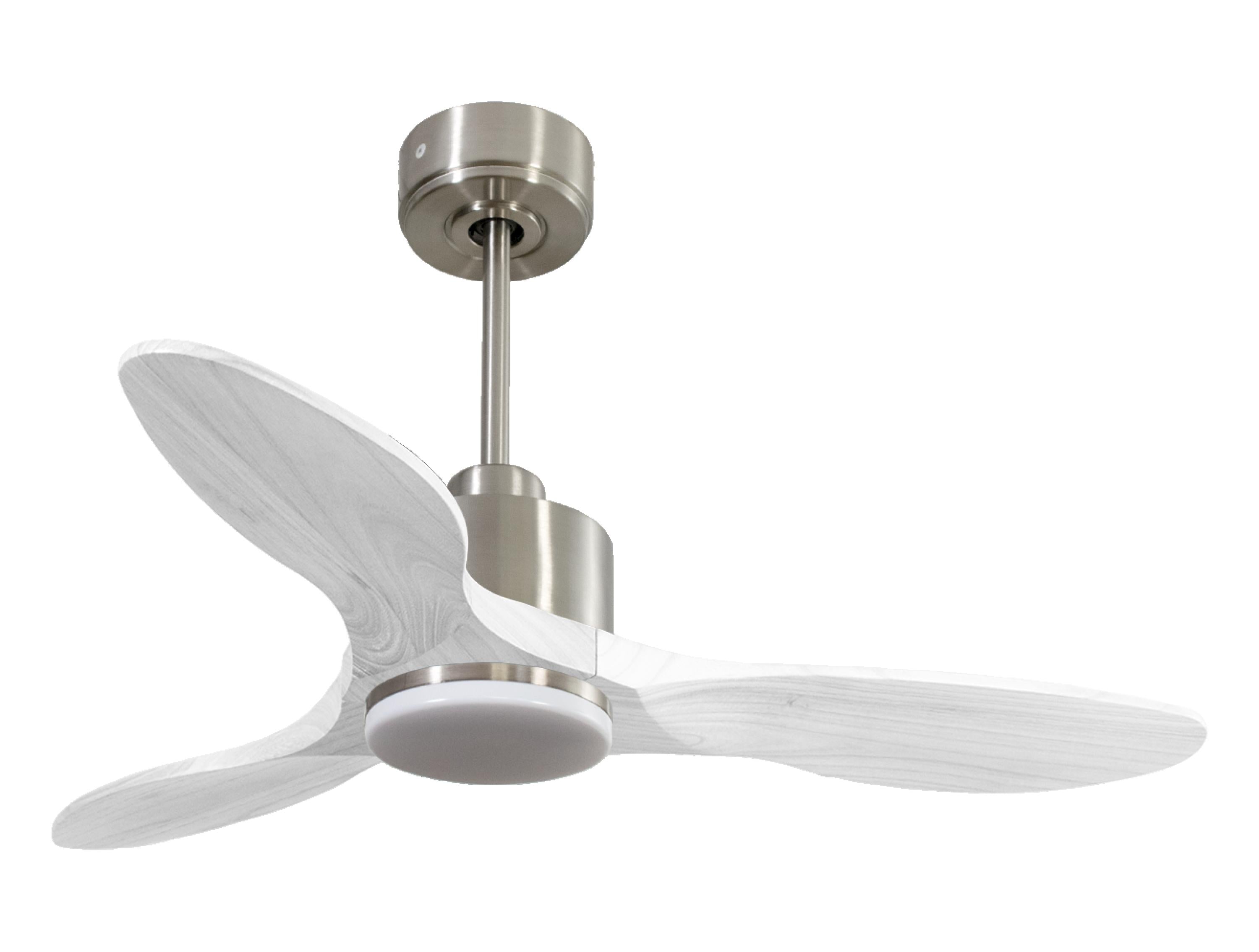 Ventilateur de plafond Réversible  Thermostat Dimmable Wifi Moteur à courant continu Toits en pente Télécommande Lumière à trois tons Hypersilence Mémoire