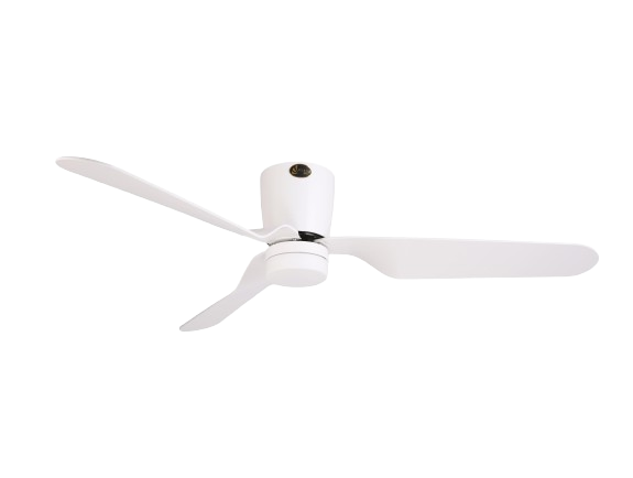 Ventilateur de plafond DC blanc pour plafonds bas et lumière pour 35m2