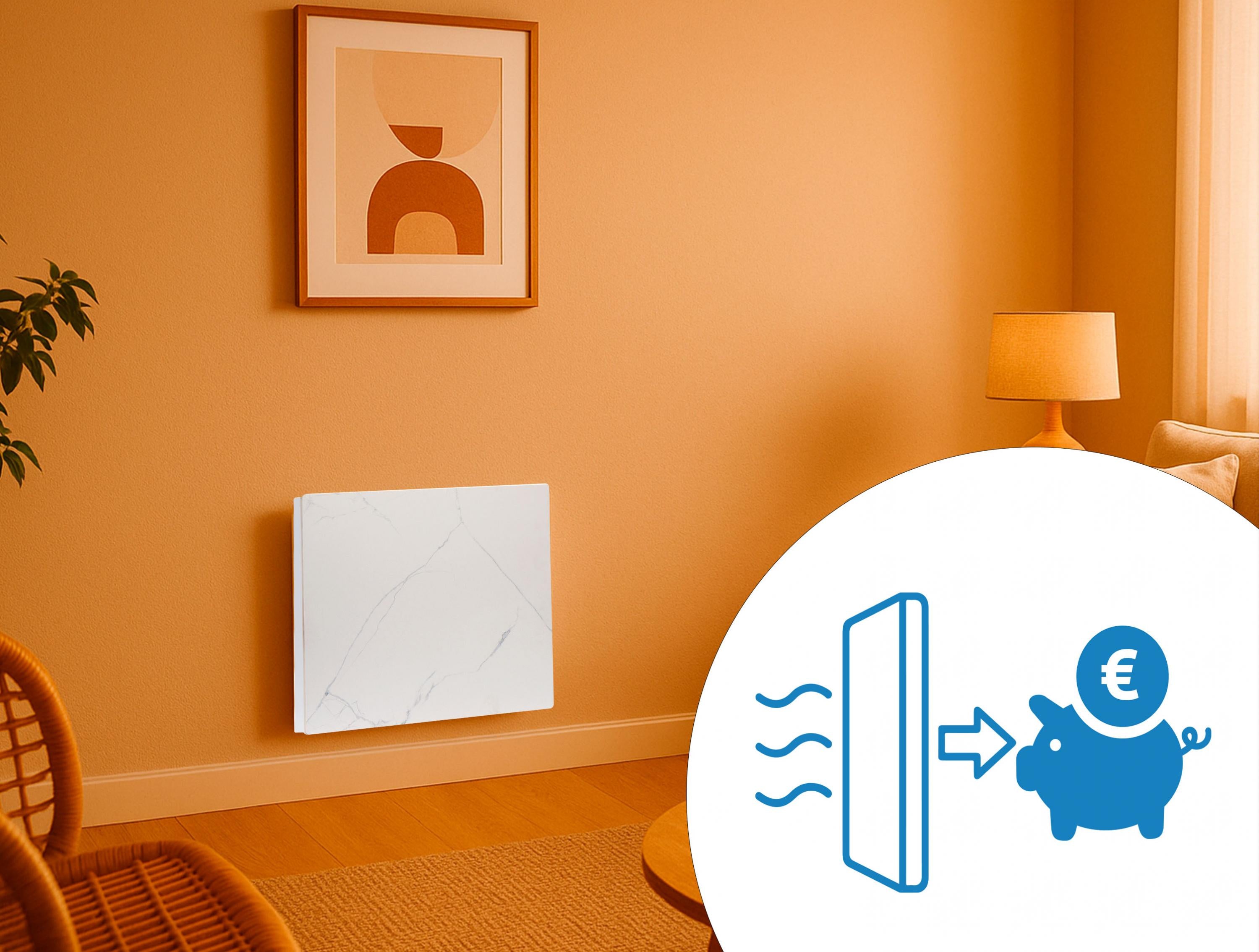 Type de radiateur Secs Émetteur thermique avec façade en céramique à finition marbrée