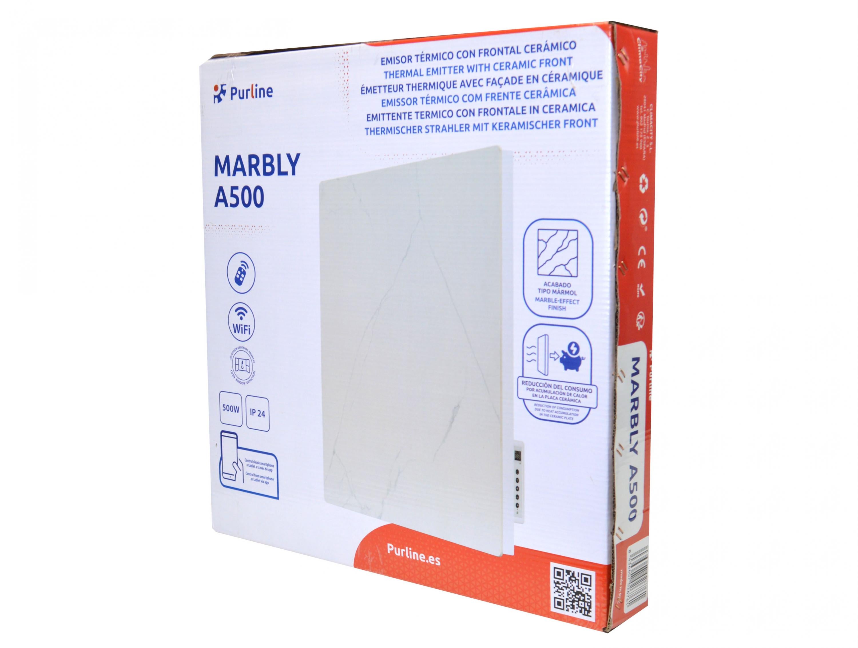 Émetteur thermique avec façade en céramique à finition marbrée