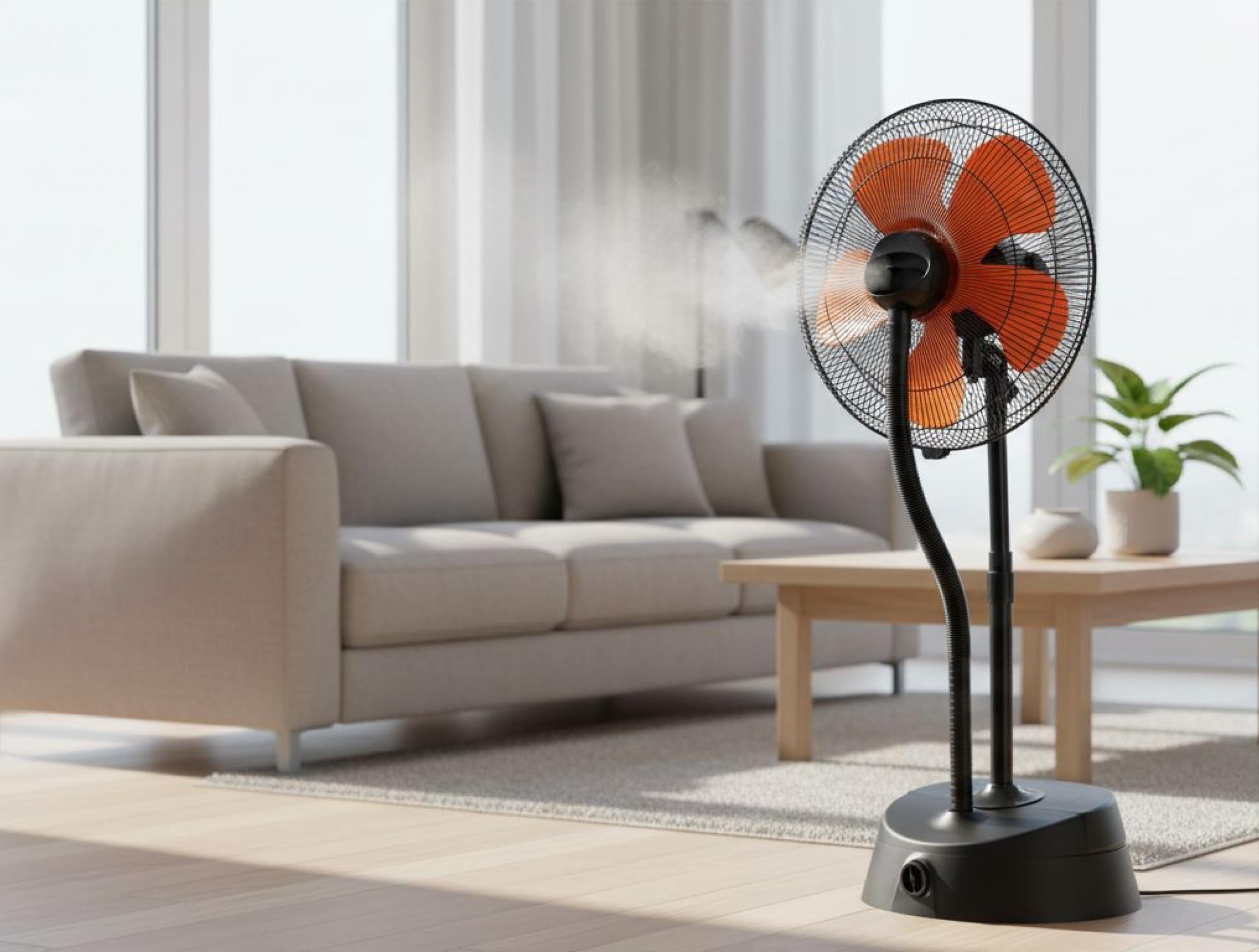Puissance maximale 200 W Ventilateur brumisateur à haut débit et réservoir de 6 L