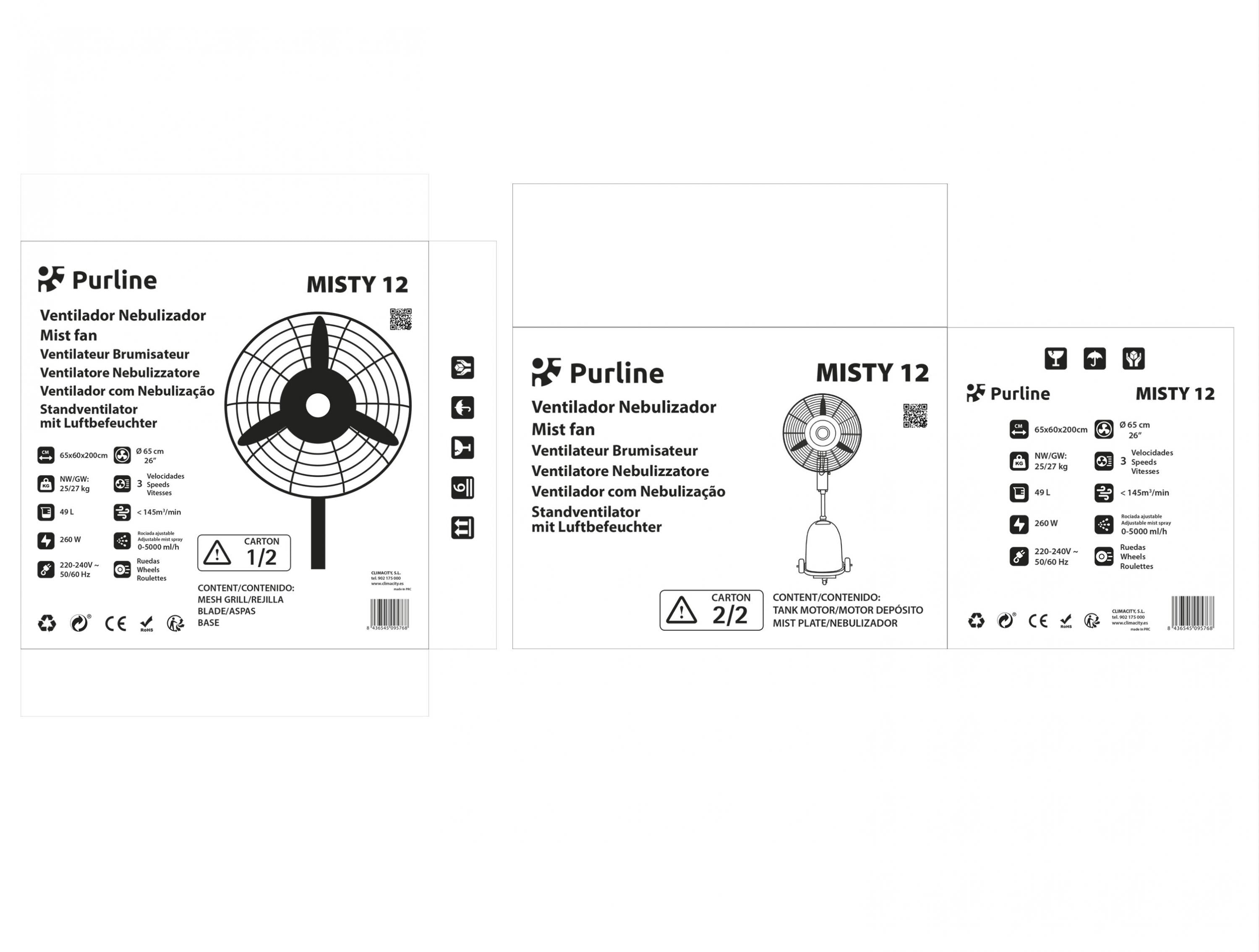 Packaging8436545095768: 200x65x60 cm 27.00Kg.