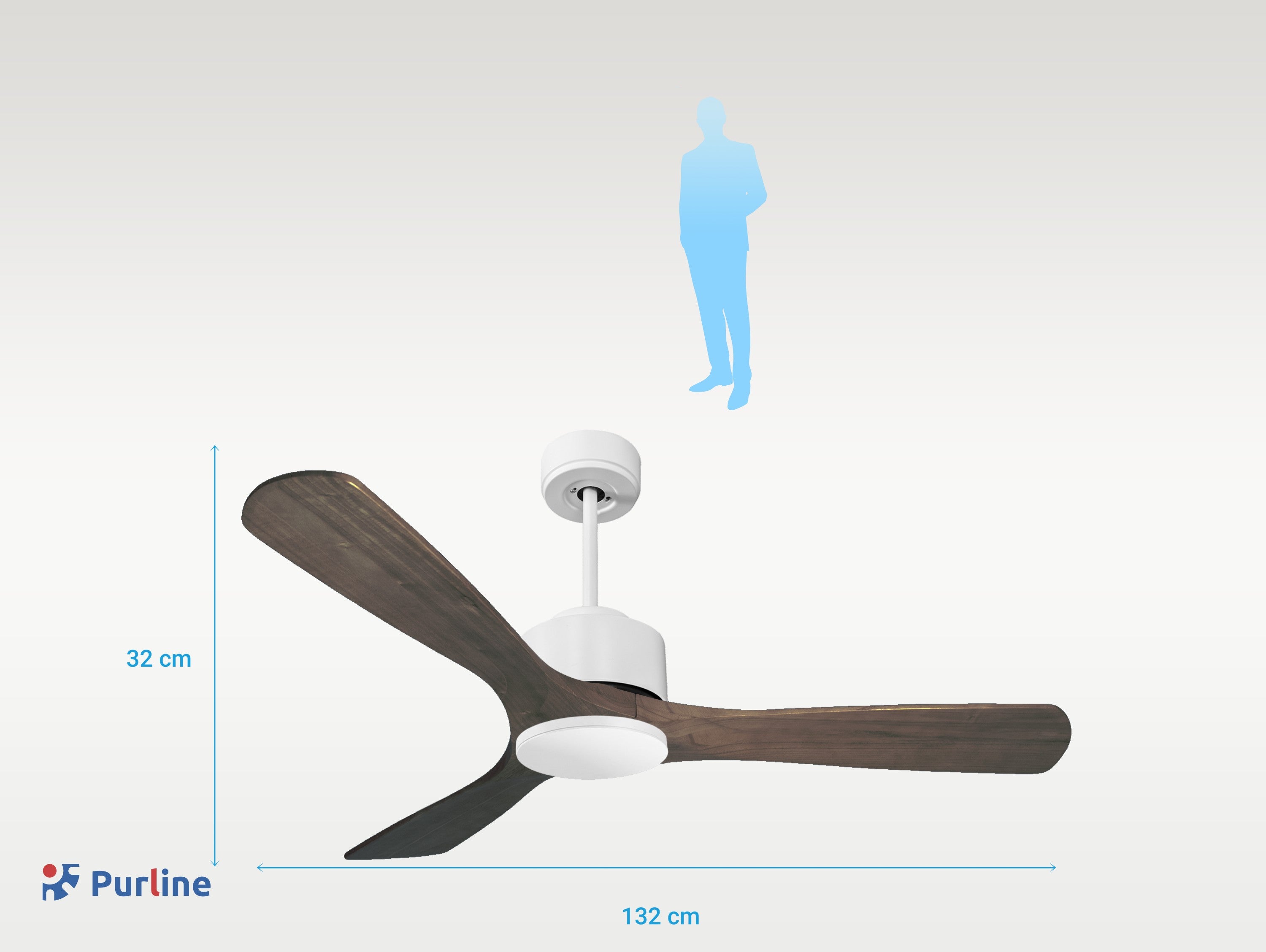 Moyo D132 C02 66057: Ventilateur de plafond ø132 cm avec Wifi Réversible Hypersilence