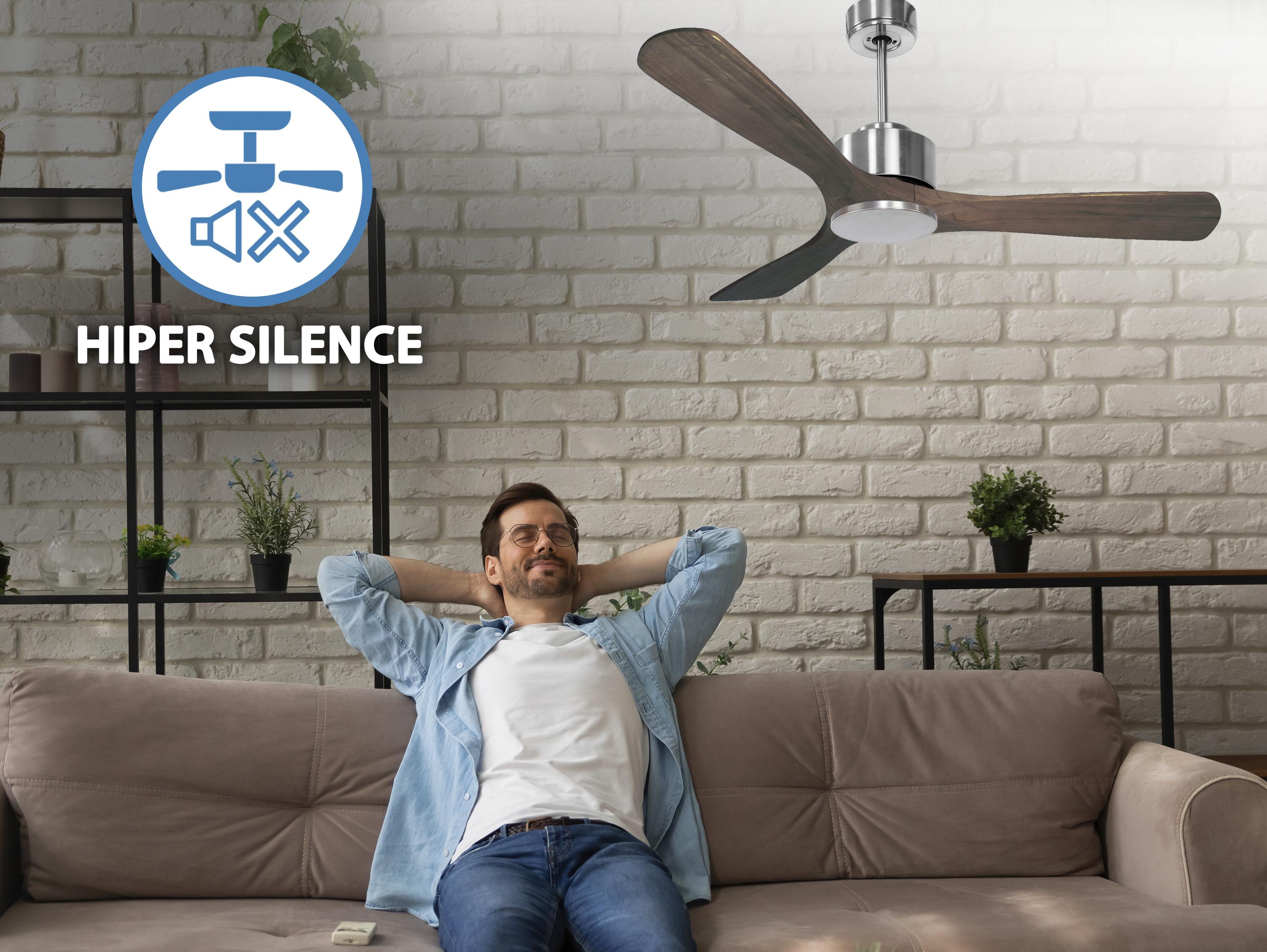 Moyo D132 C02 66432: Ventilateur de plafond ø132 cm avec Wifi Réversible Hypersilence