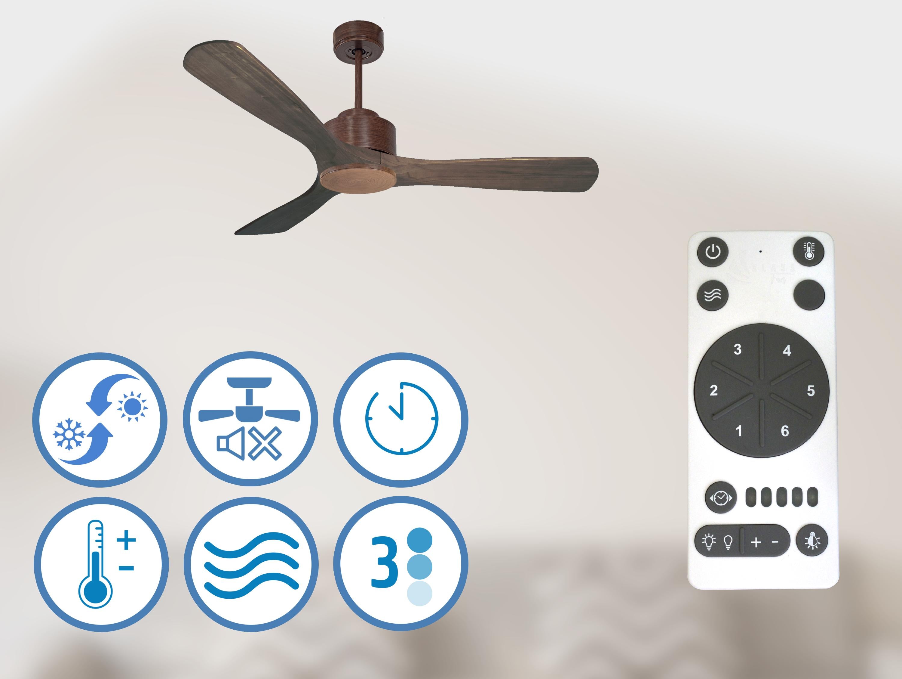 Moyo D132 C02 66865: Ventilateur de plafond ø132 cm avec Wifi Réversible Hypersilence