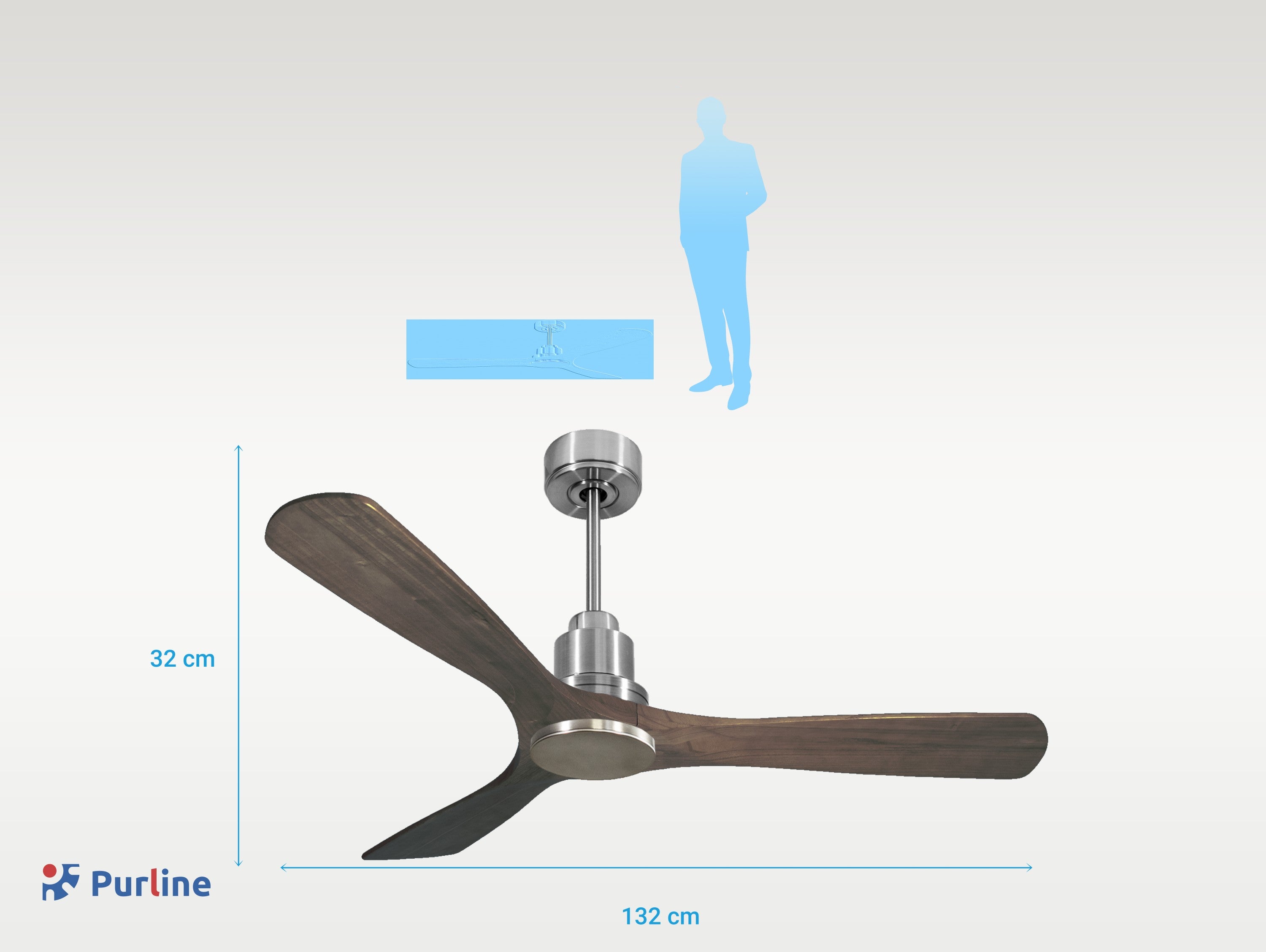 Ventilateur de plafond Réversible  Thermostat Wifi Moteur à courant continu Toits en pente Télécommande Hypersilence Mémoire Shopify Vendible (AUTOMATIQUE)