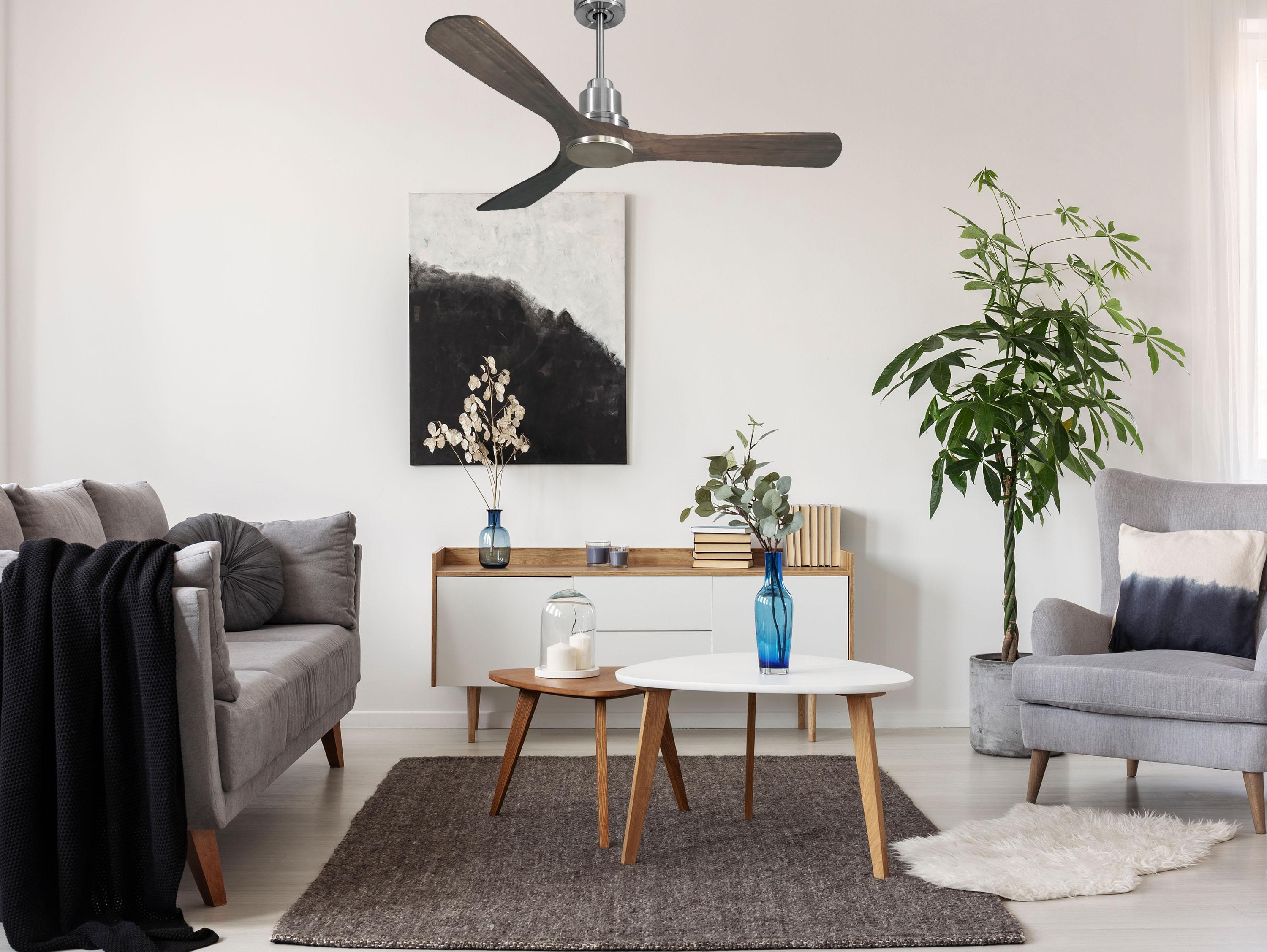 MoyoD132C0464496: Ventilateur de plafond Réversible  Thermostat Wifi Moteur à courant continu Toits en pente Télécommande Hypersilence Mémoire Shopify Vendible (AUTOMATIQUE)