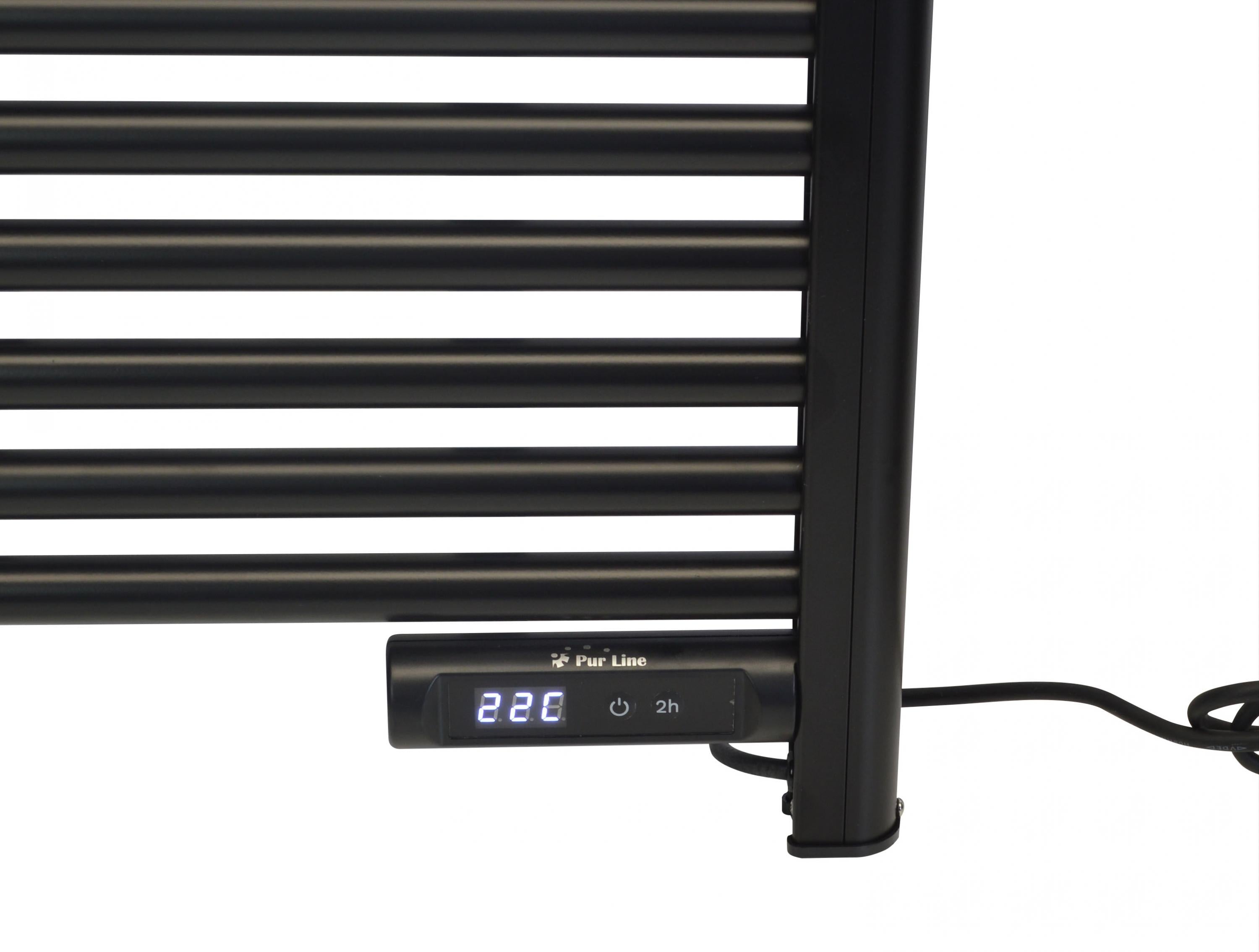 Puissance maximale 500 W Sèche-serviettes noir avec minuterie 500W