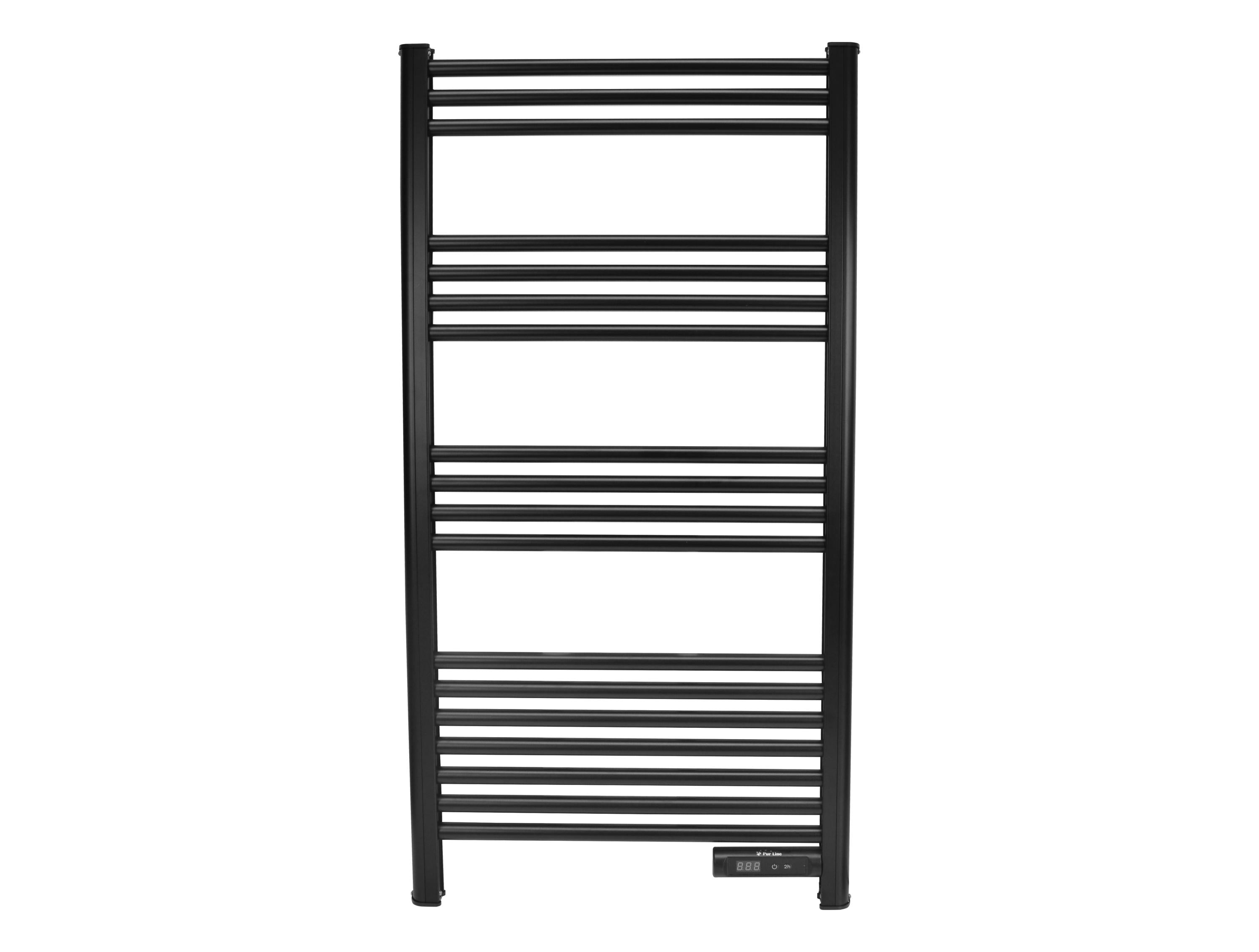 Sèche-serviettes noir avec minuterie 500W