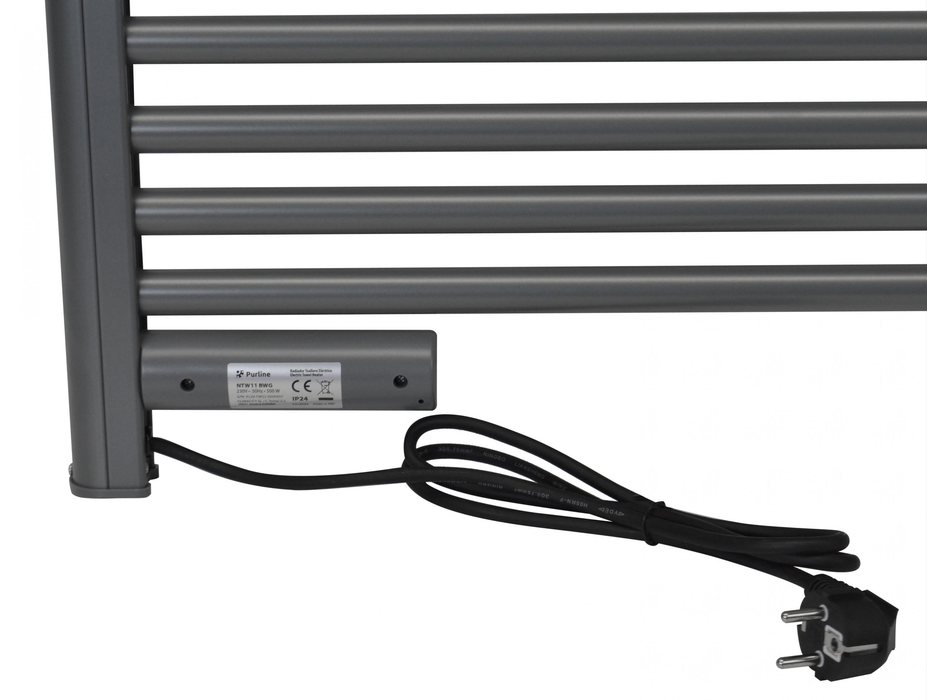 NTW-11G: Porte-serviettes gris avec minuterie 500W