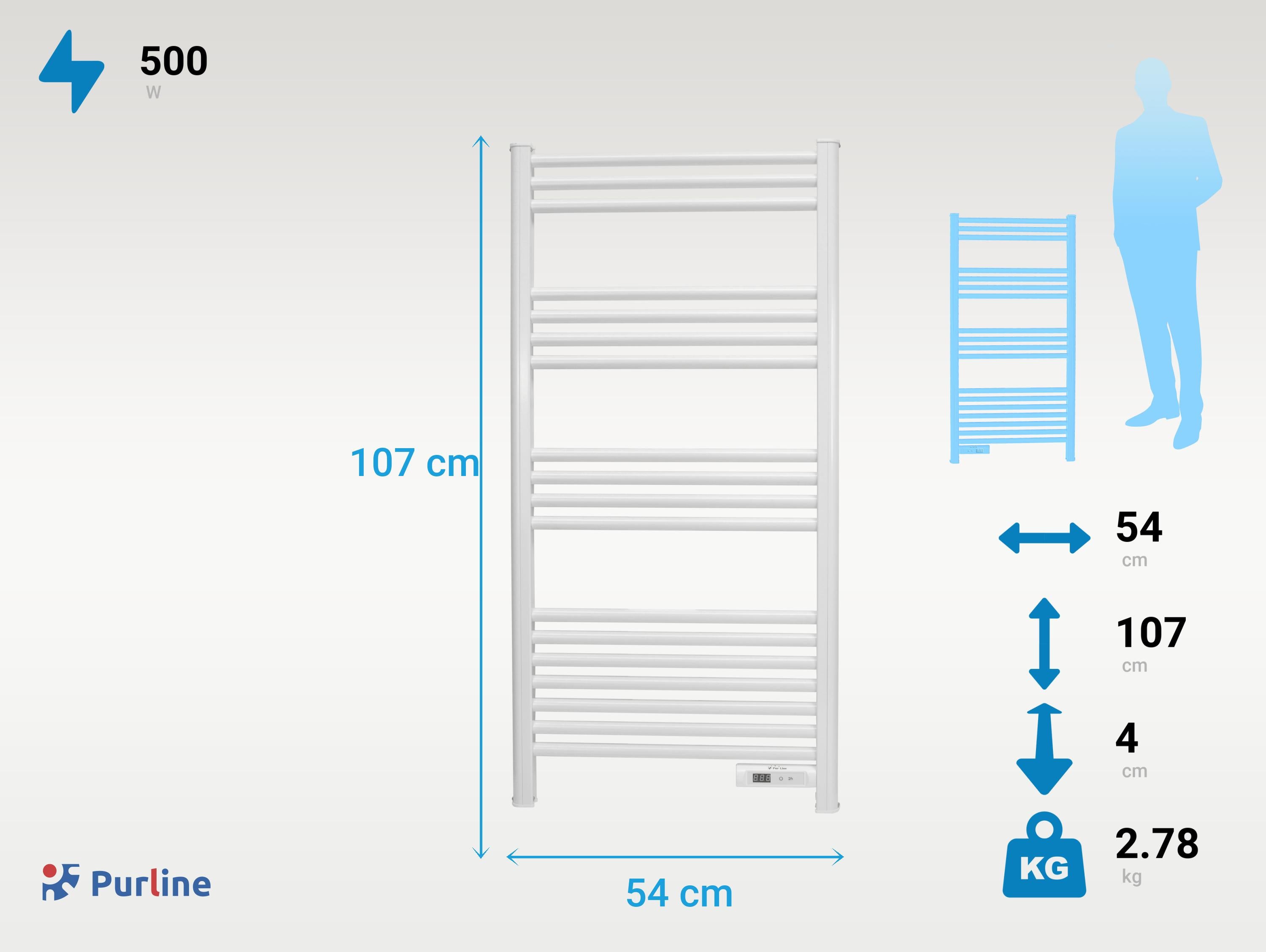 Sèche-serviettes avec minuterie 500W