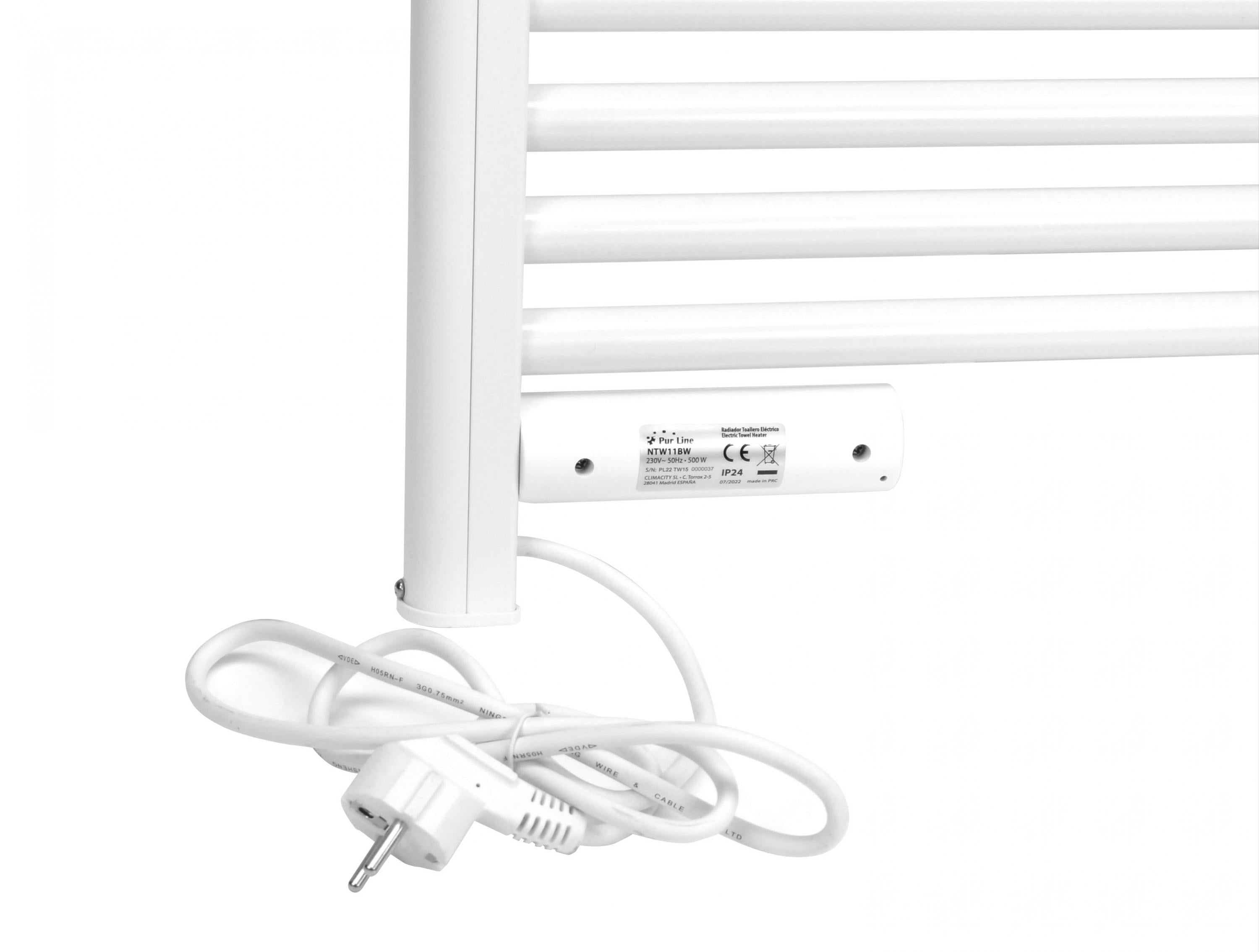 NTW-11W: Sèche-serviettes blanc avec minuterie 500W