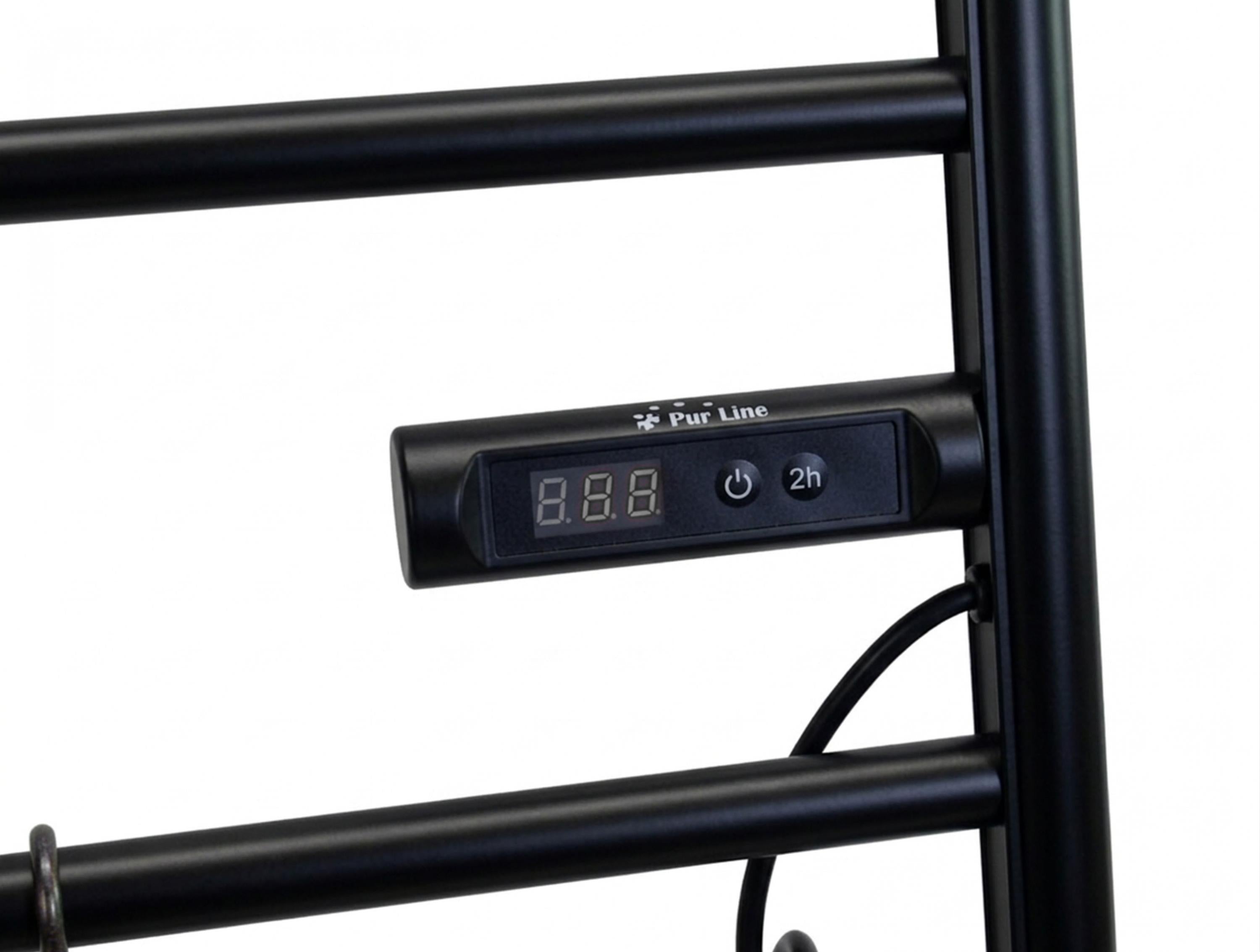 NTW STAIR B: Porte-serviettes électrique haut en forme d'échelle, couleur noire