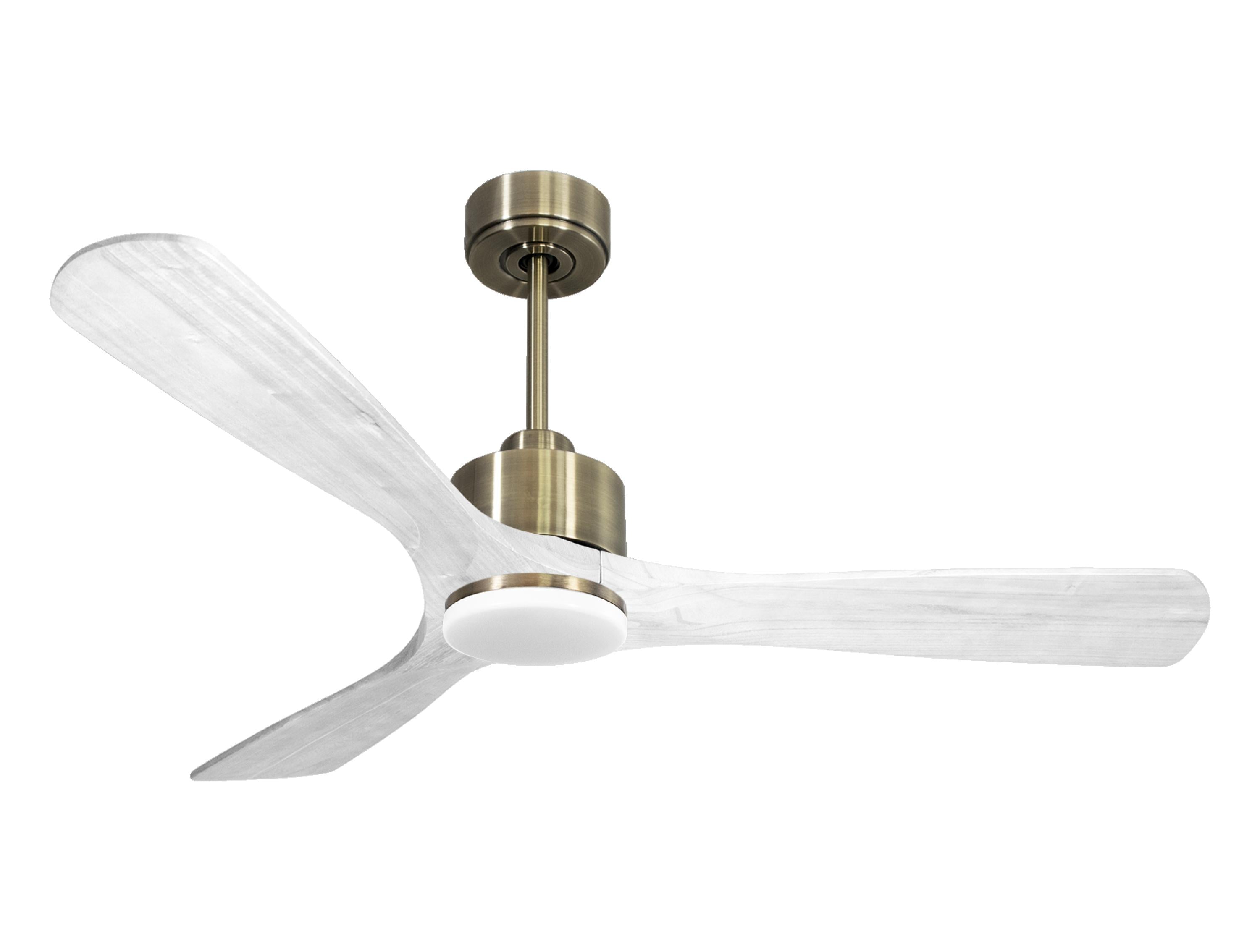 Ventilateur de plafond Réversible  Thermostat Dimmable Wifi Moteur à courant continu Toits en pente Télécommande Lumière à trois tons Hypersilence Mémoire