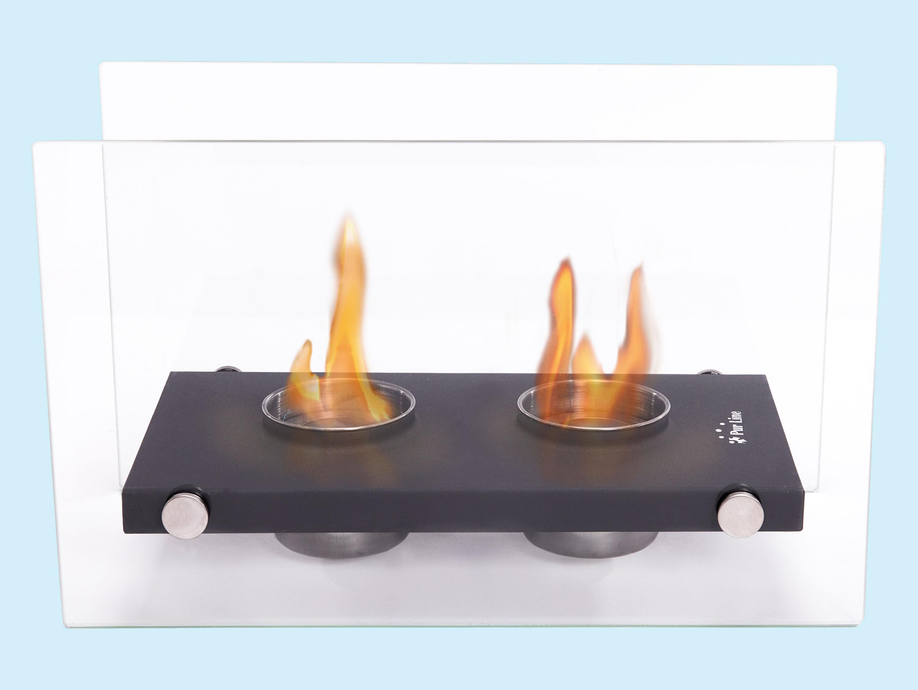 Cheminée éthanol de table en métal avec double flamme