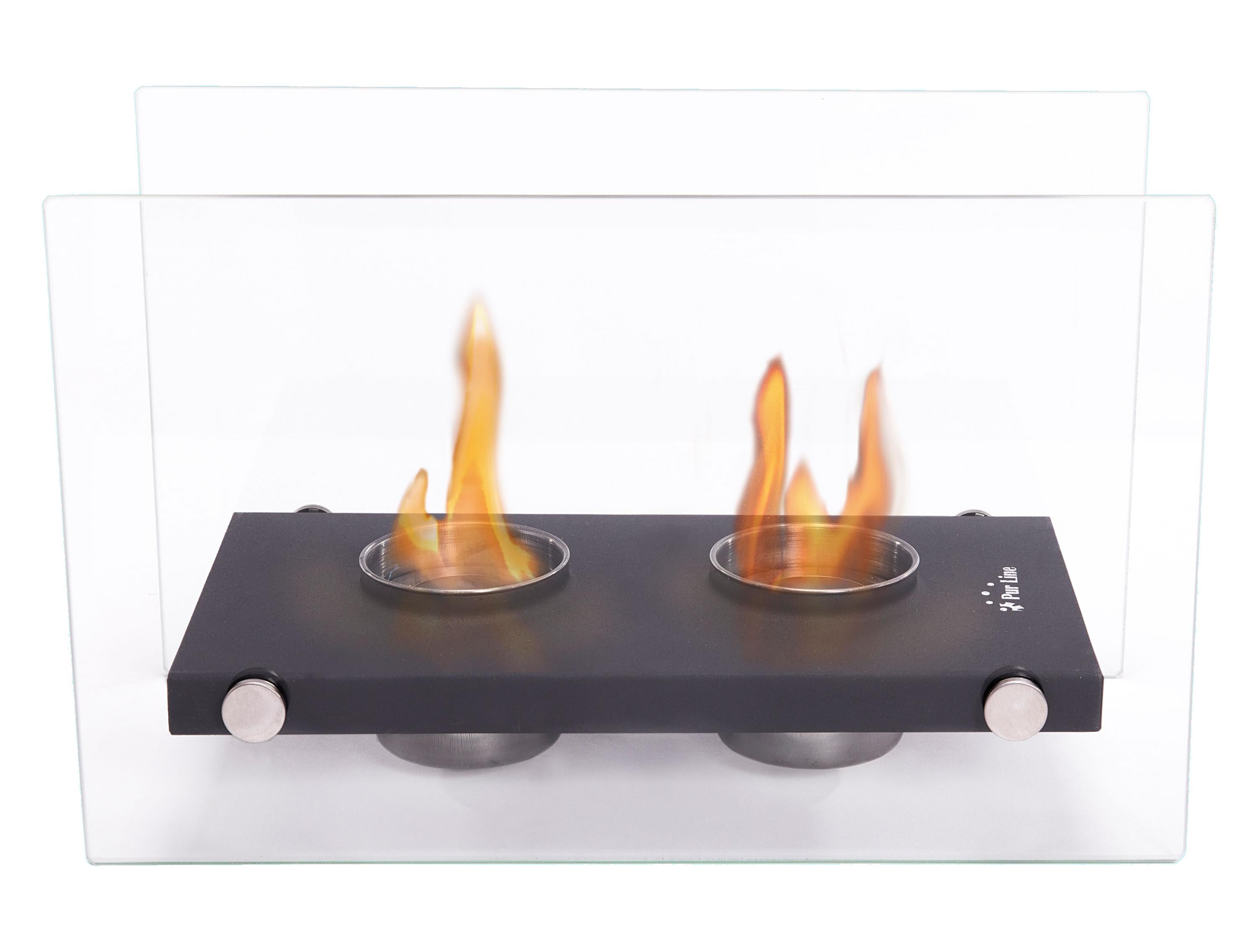 Cheminée éthanol de table en métal avec double flamme