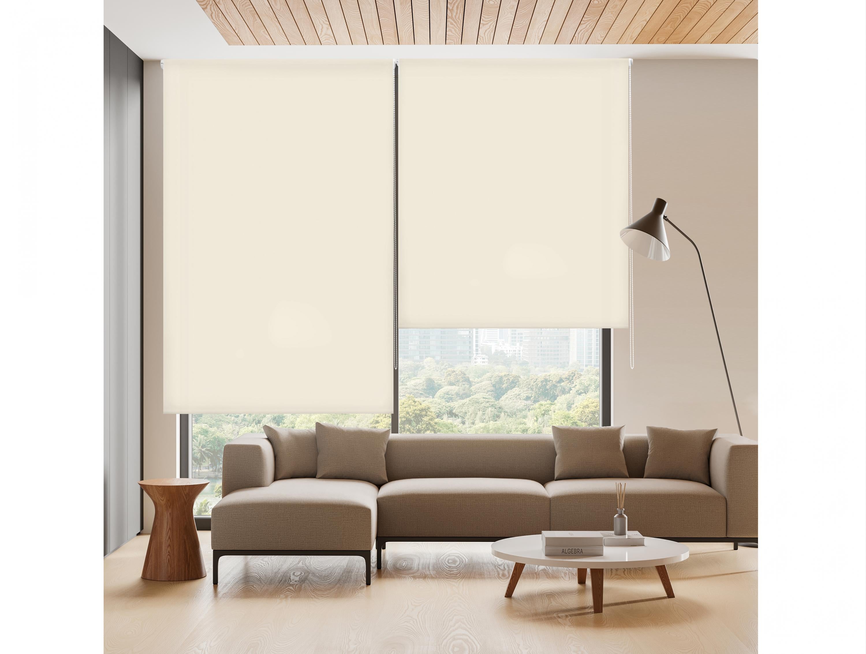 OPACARA_100x250_BEIGE: Store enrouleur Polyester Beige 100 x 250