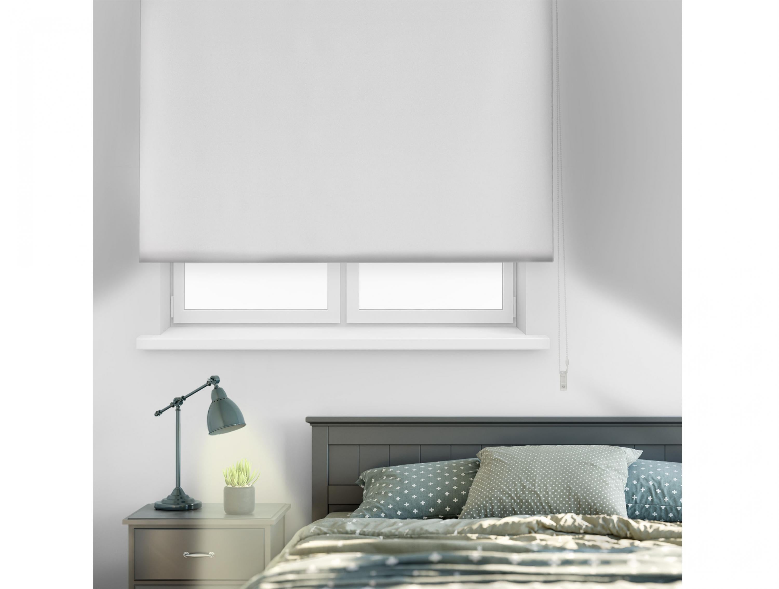 Store enrouleur 130x175 BLANC Fixation au mur ou au plafond
