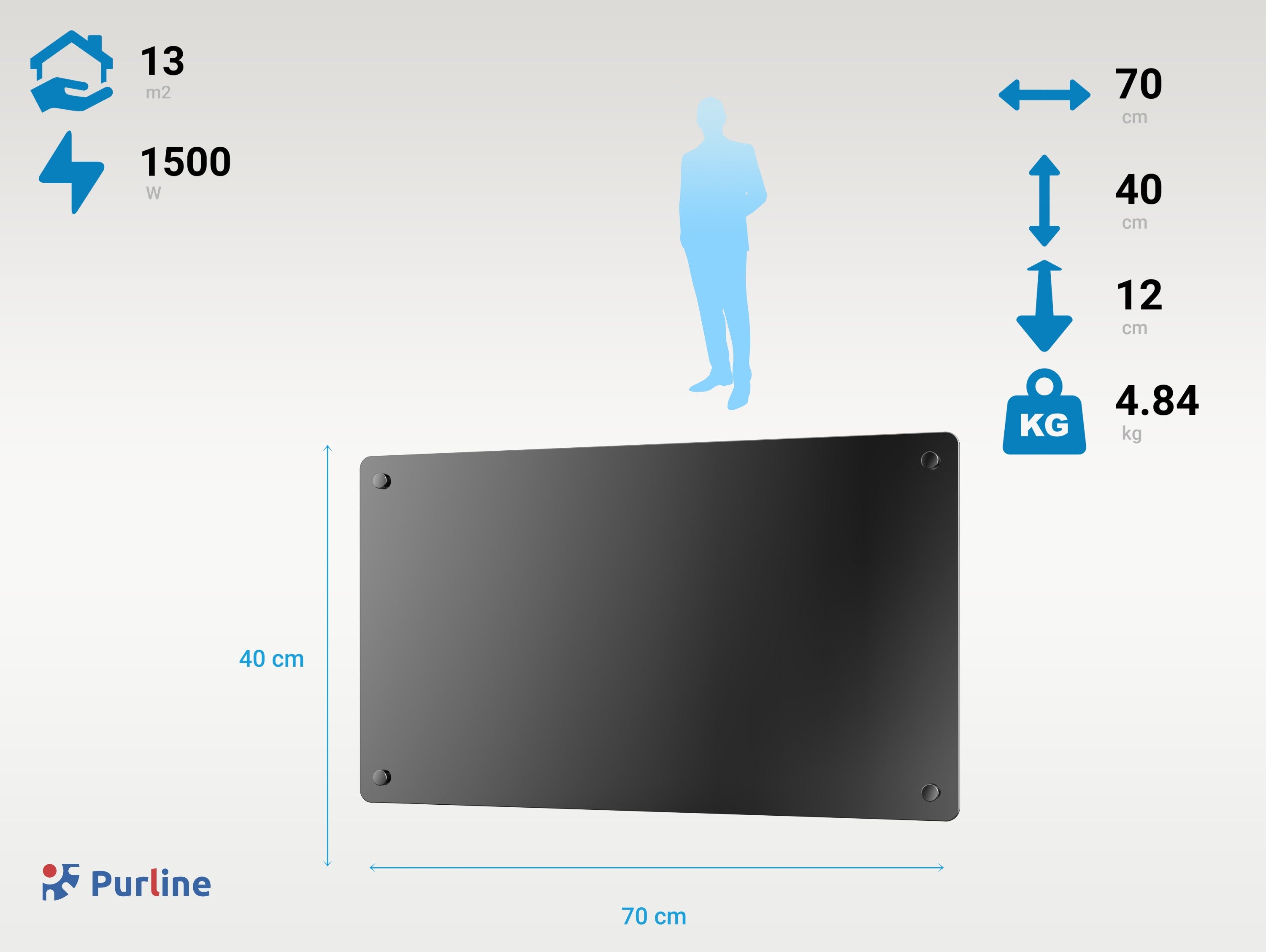 PANEL GLASS 1500 Roues Jambes