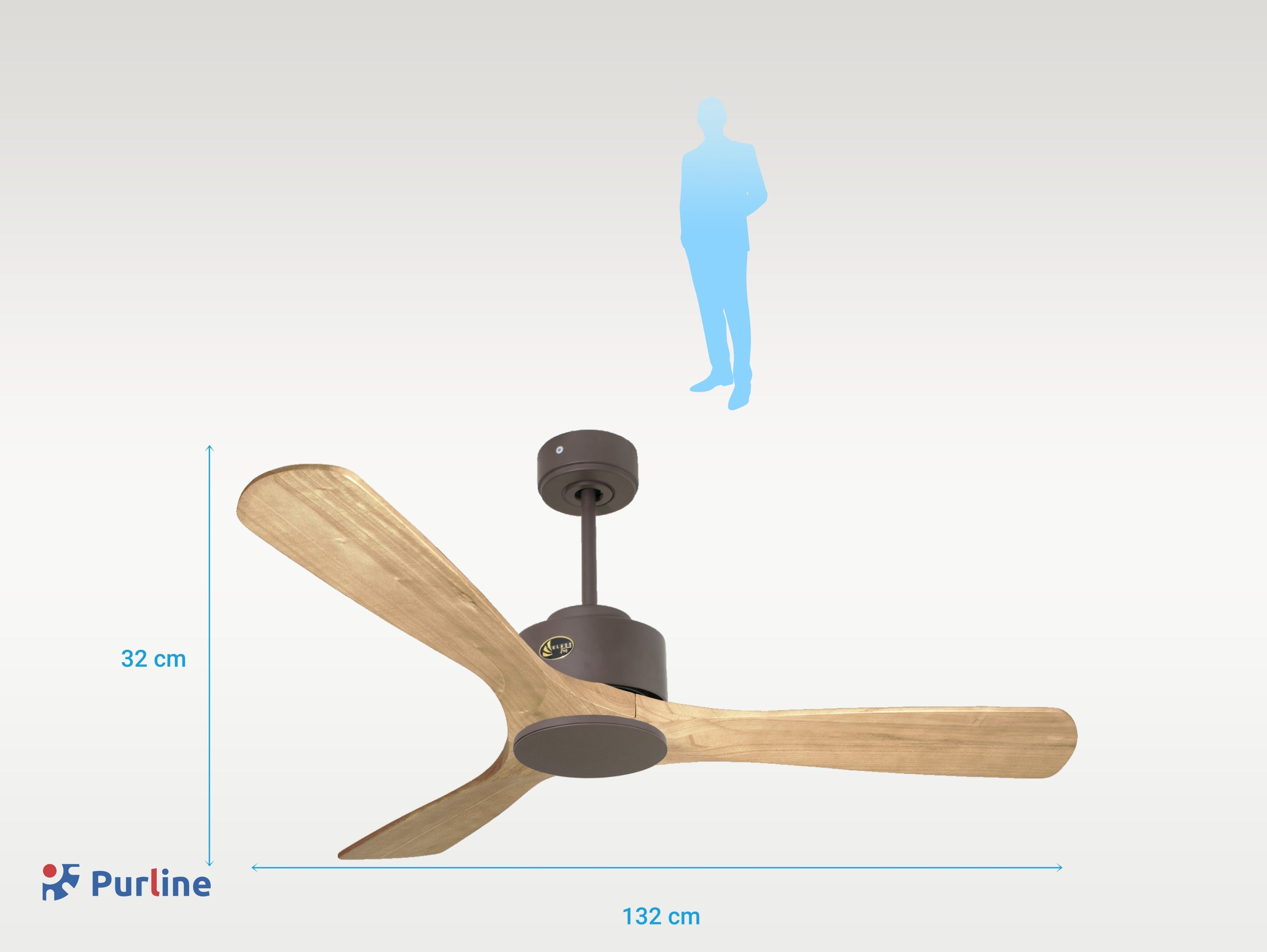 Paros D132 C02 65333: Ventilateur de plafond ø132 cm avec Wifi Réversible Hypersilence