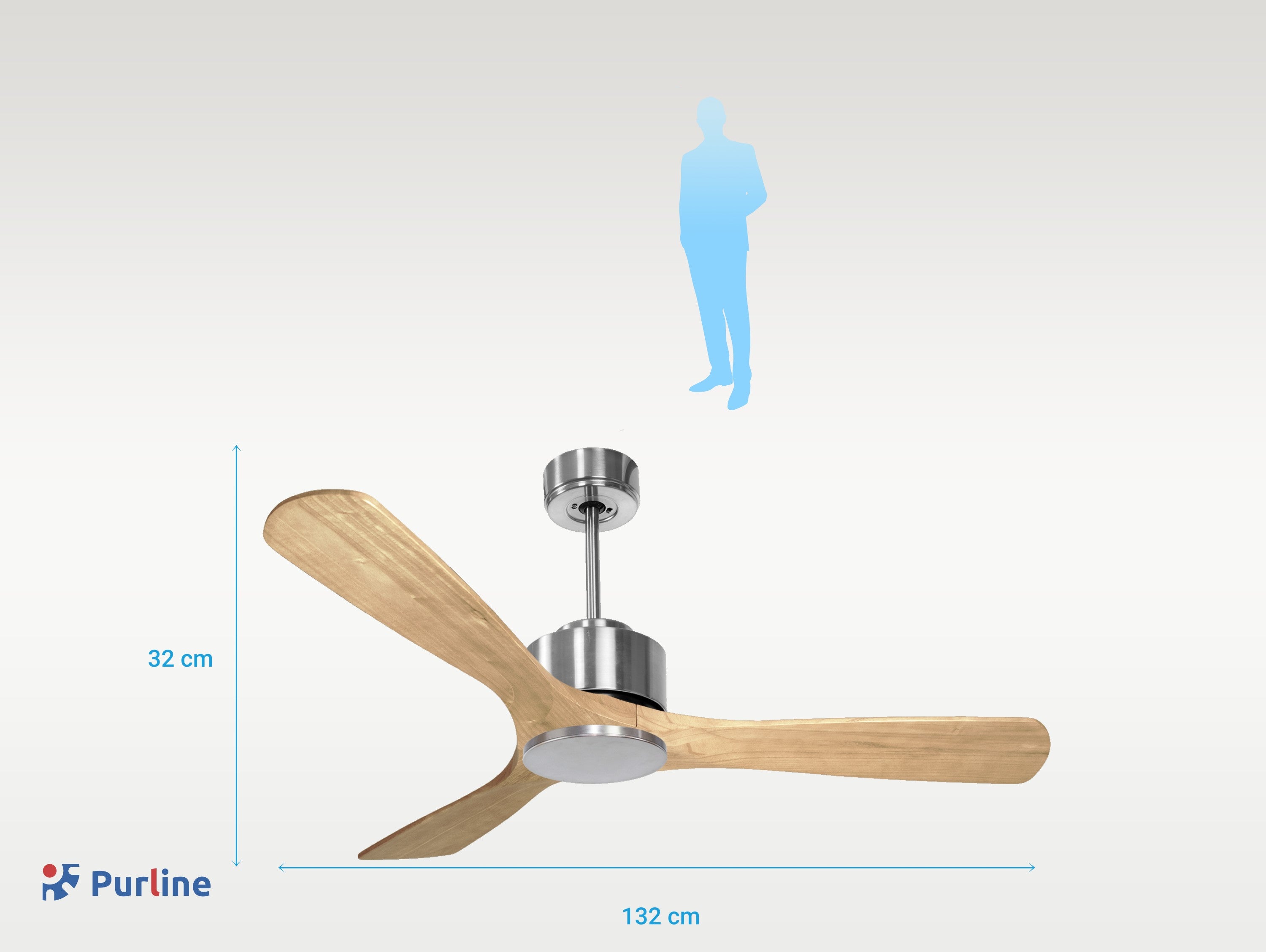 Paros D132 C02 69775: Ventilateur de plafond ø132 cm avec Wifi Réversible Hypersilence