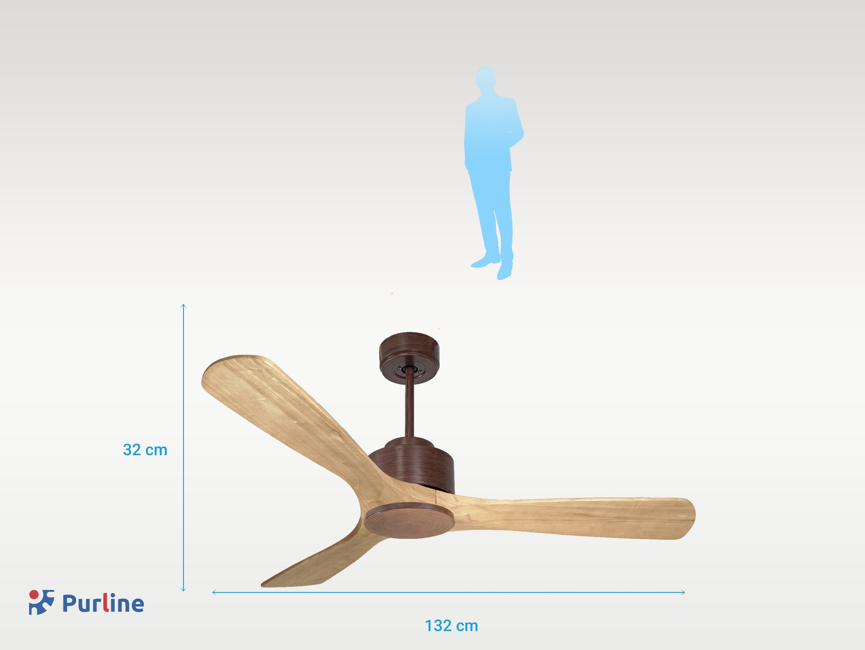 Paros D132 C02 70112: Ventilateur de plafond ø132 cm avec Wifi Réversible Hypersilence