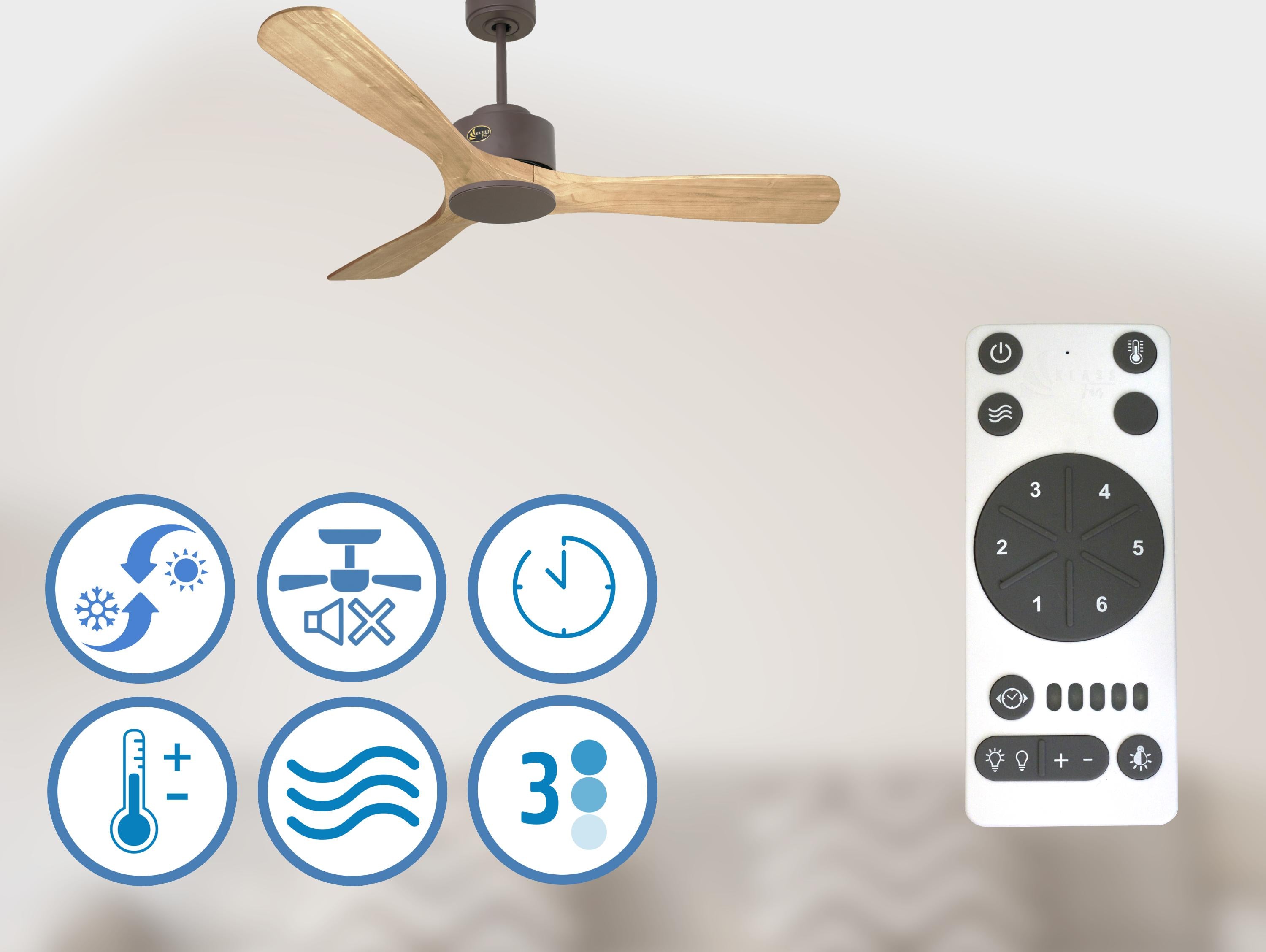 Ventilateur de plafond ø132 cm avec Wifi Réversible Hypersilence