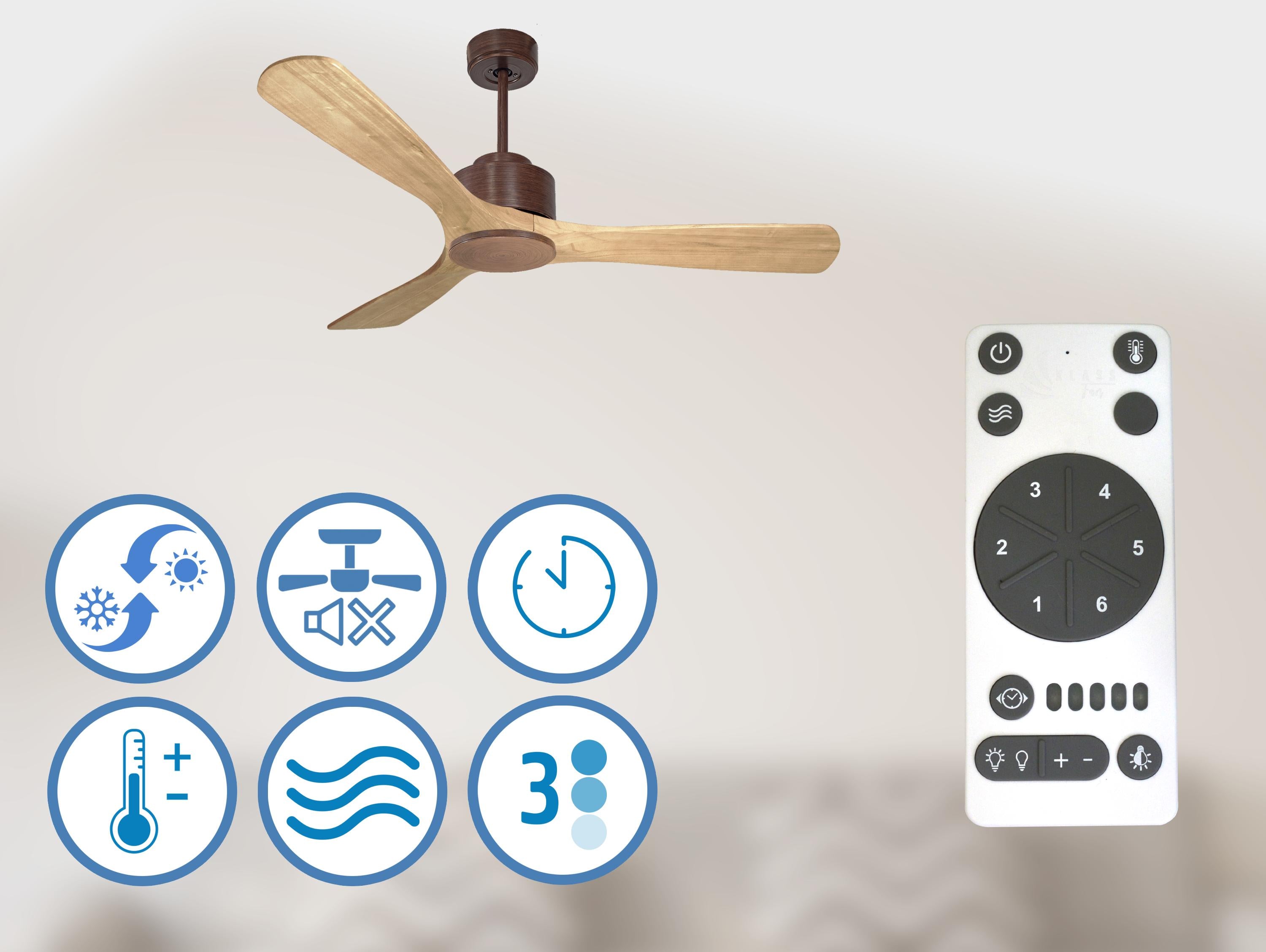   Ventilateur de plafond ø132 cm avec Wifi Réversible Hypersilence