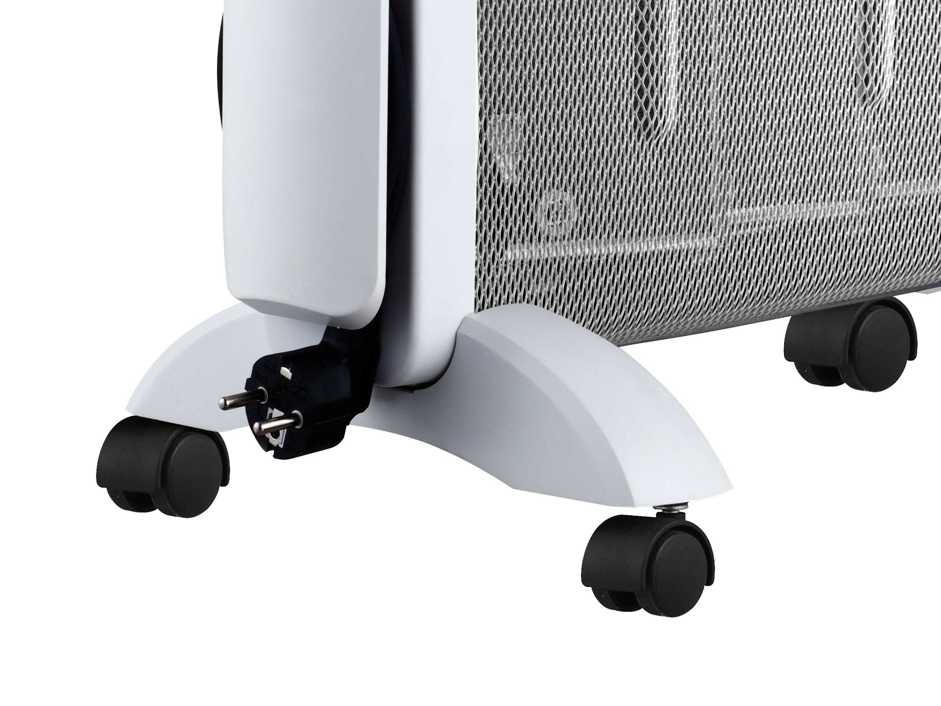 MR2000W: Radiateur électrique 2000 W design blanc avec roues et thermostat