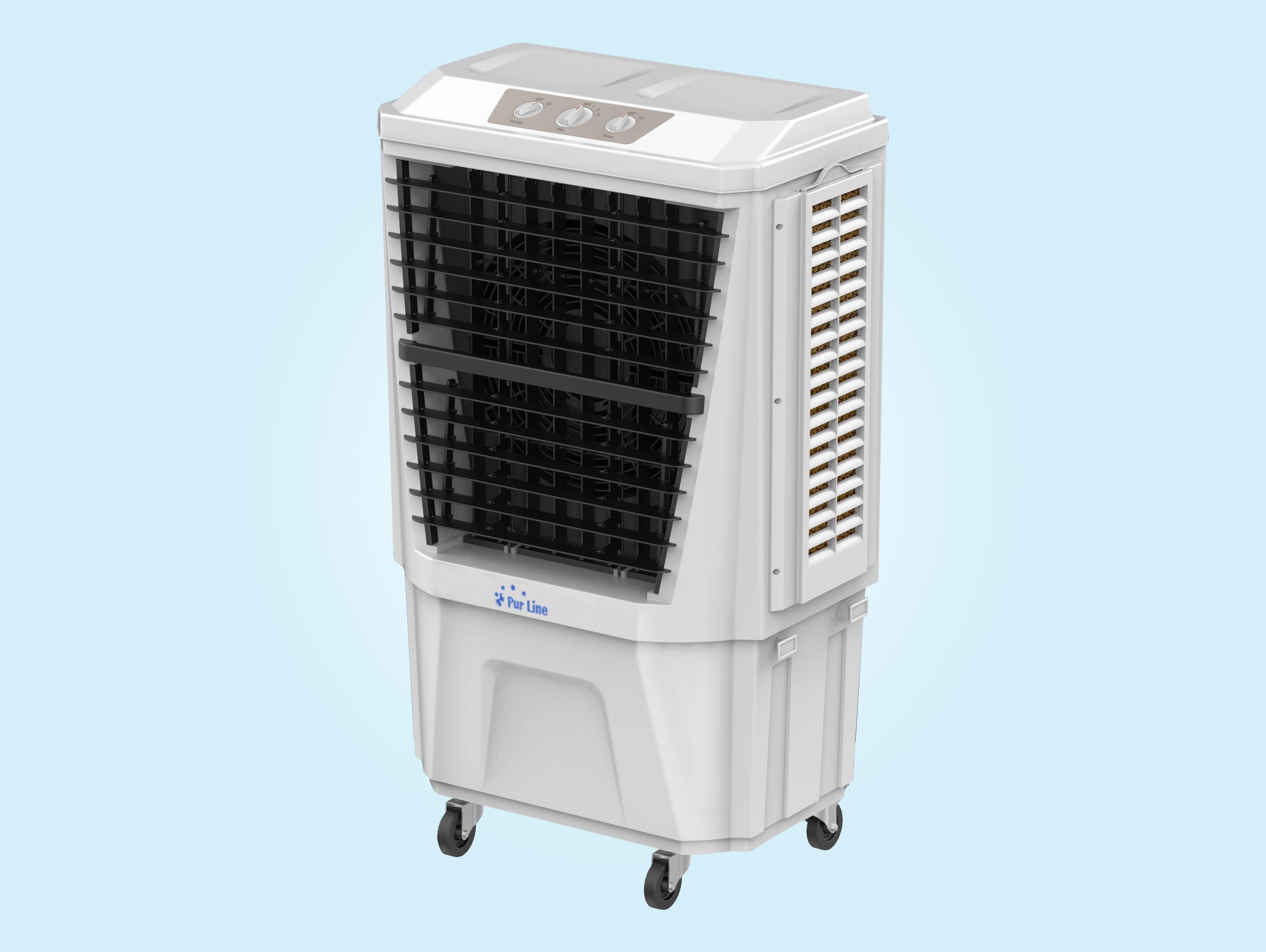 Rafraichisseur d'air par évaporation à débit élevé minuterie et 3 vitesses