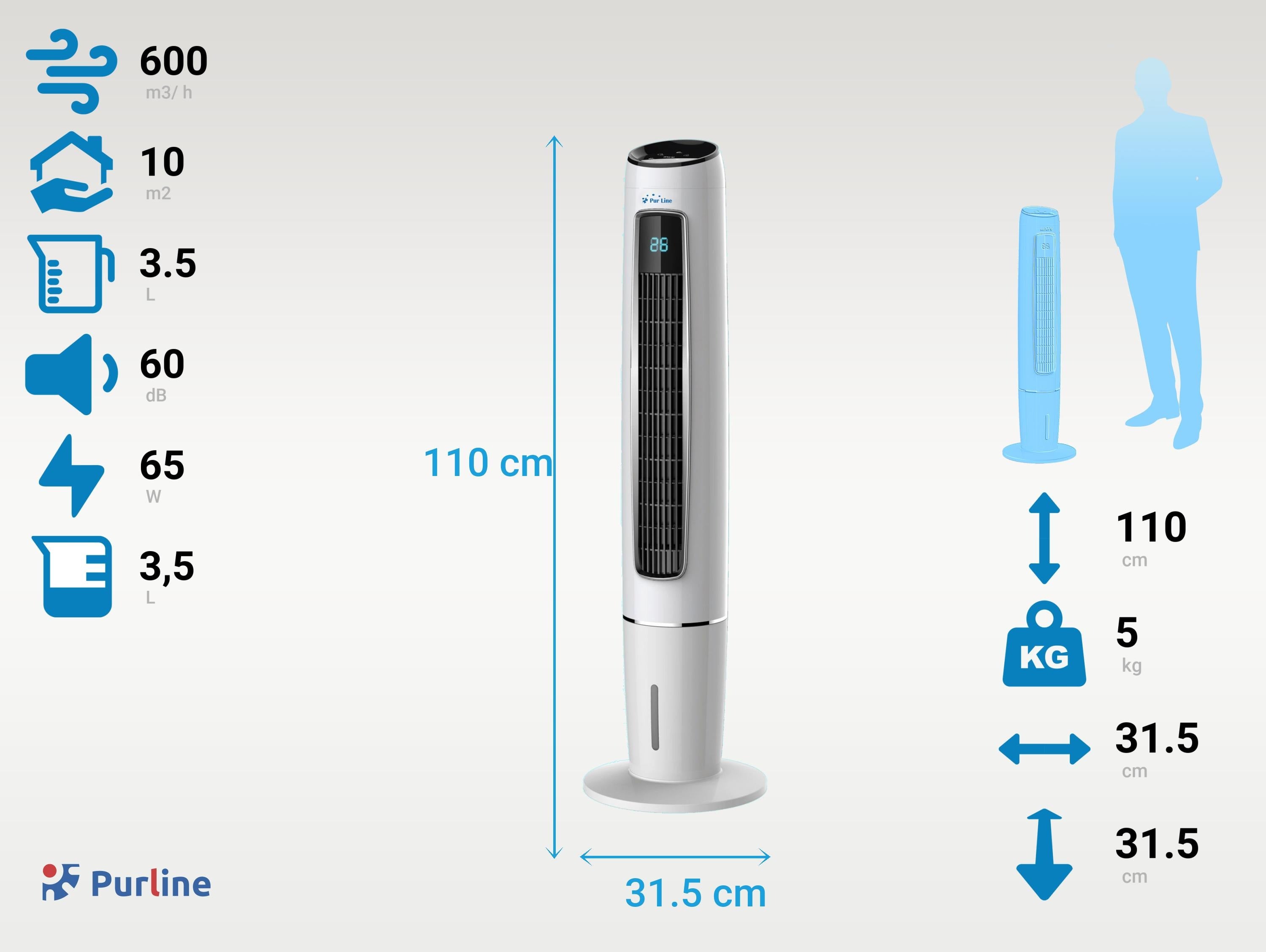 Rafraichisseur d'air par évaporation électronique à débit élevé