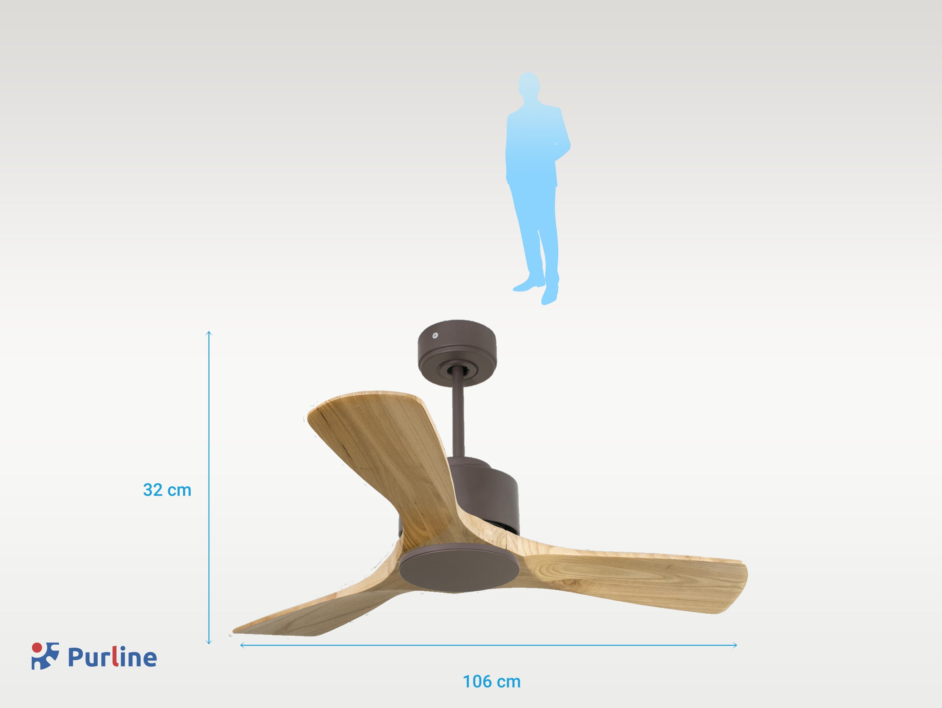   Ventilateur de plafond ø106 cm avec Wifi Réversible Hypersilence
