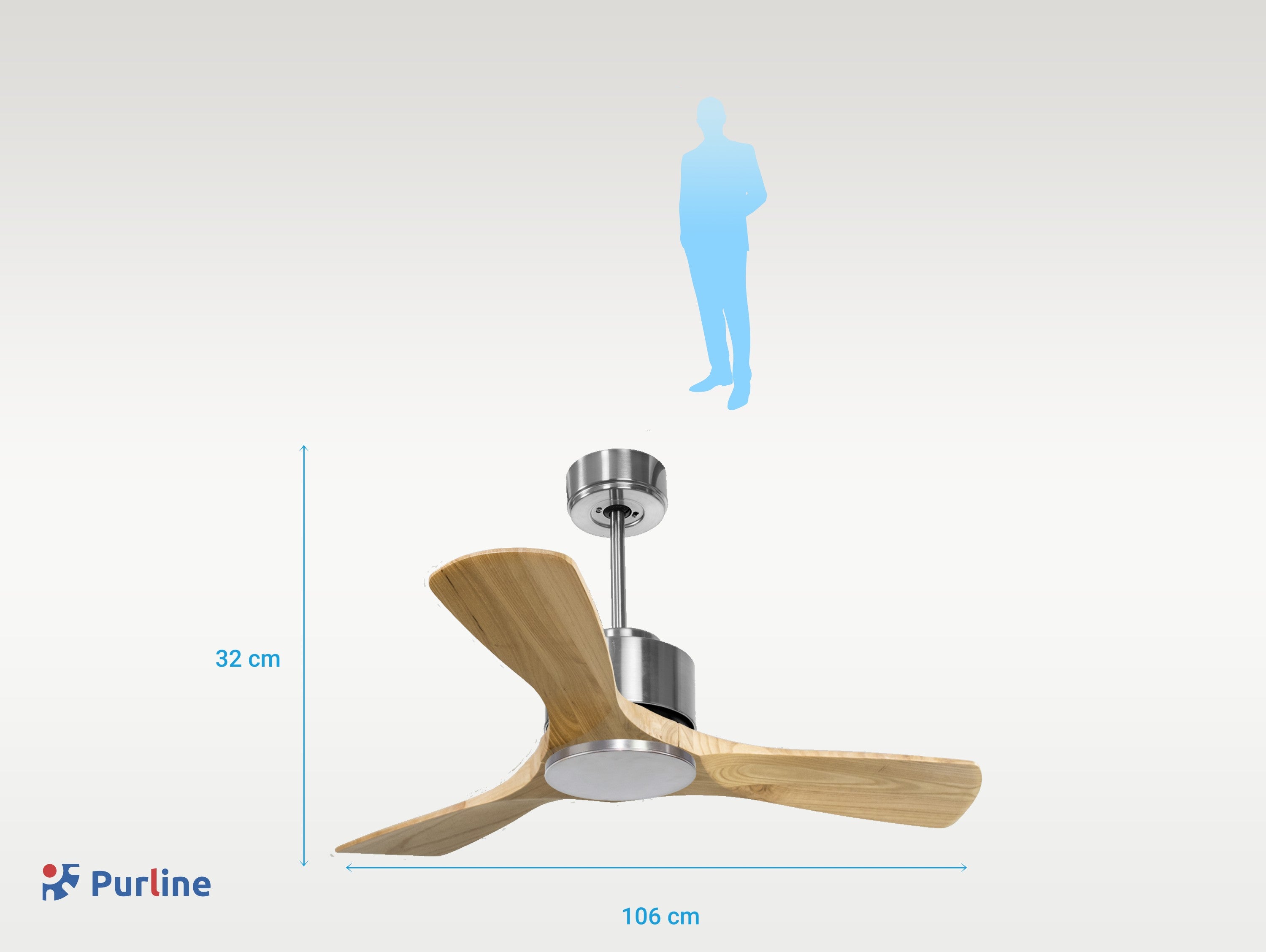 Rarotonga D106 C02 69774: Ventilateur de plafond ø106 cm avec Wifi Réversible Hypersilence
