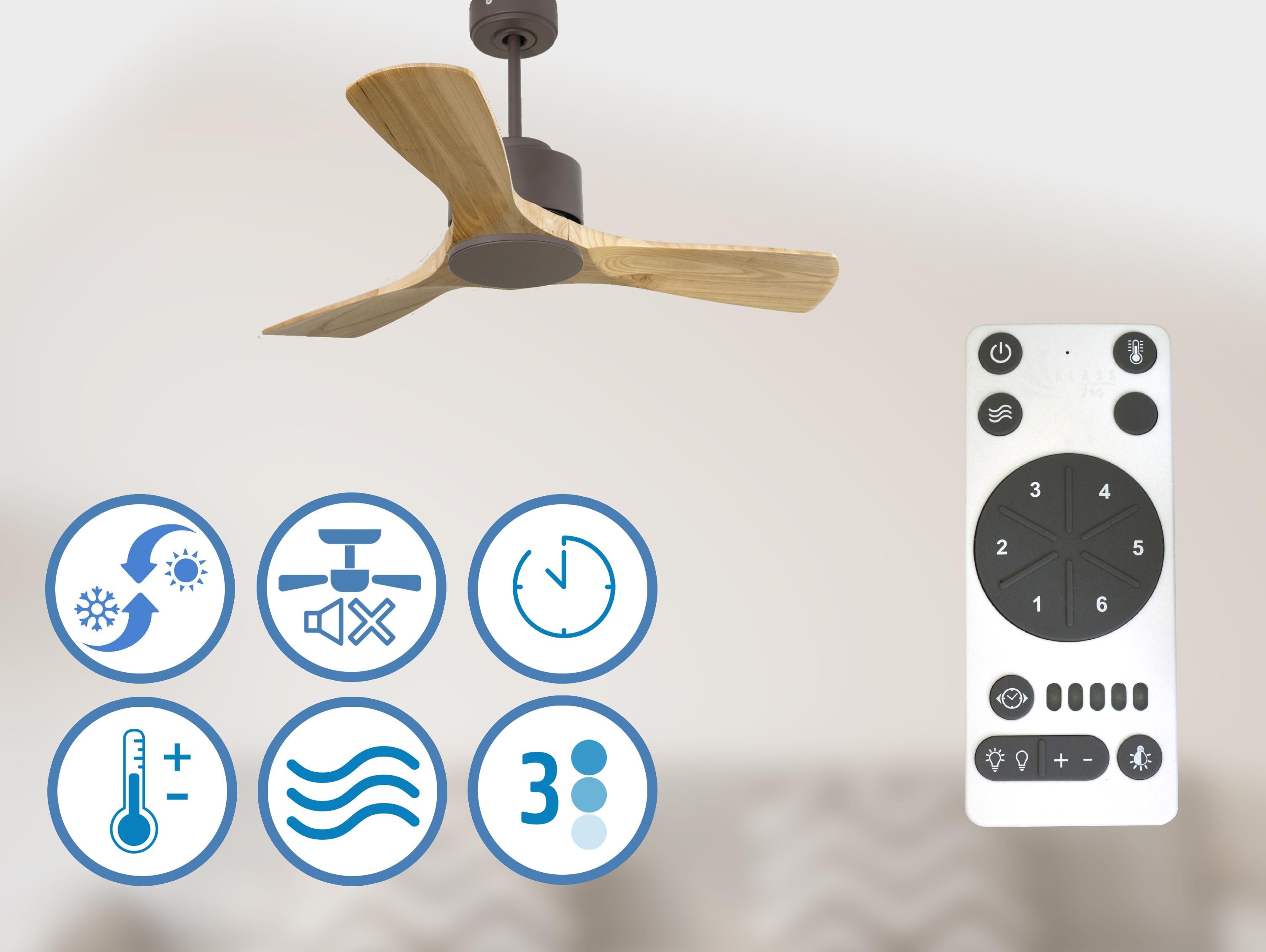 Ventilateur de plafond ø106 cm avec Wifi Réversible Hypersilence