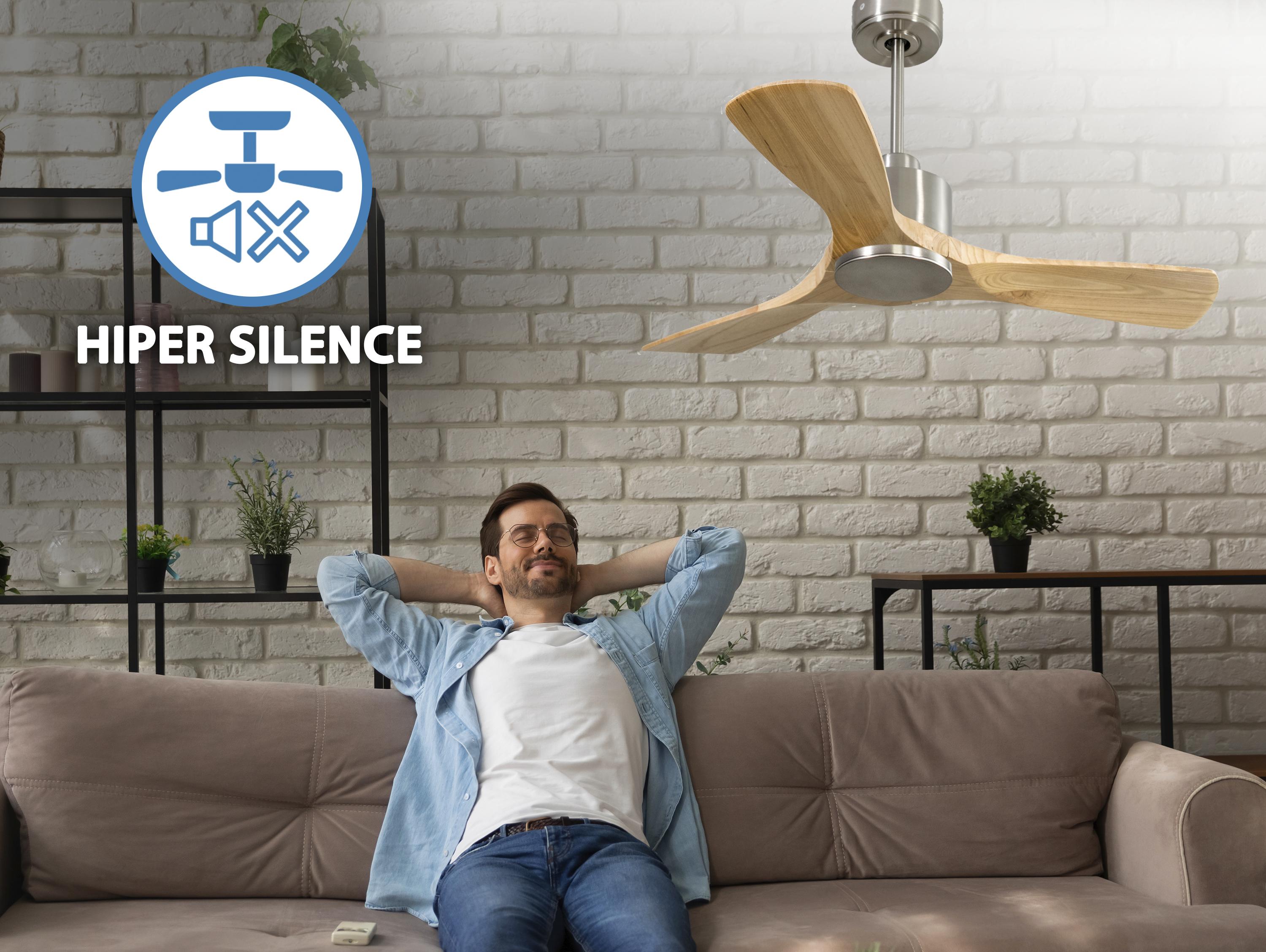   Ventilateur de plafond Réversible  Thermostat Wifi Moteur à courant continu Toits en pente Télécommande Hypersilence Mémoire