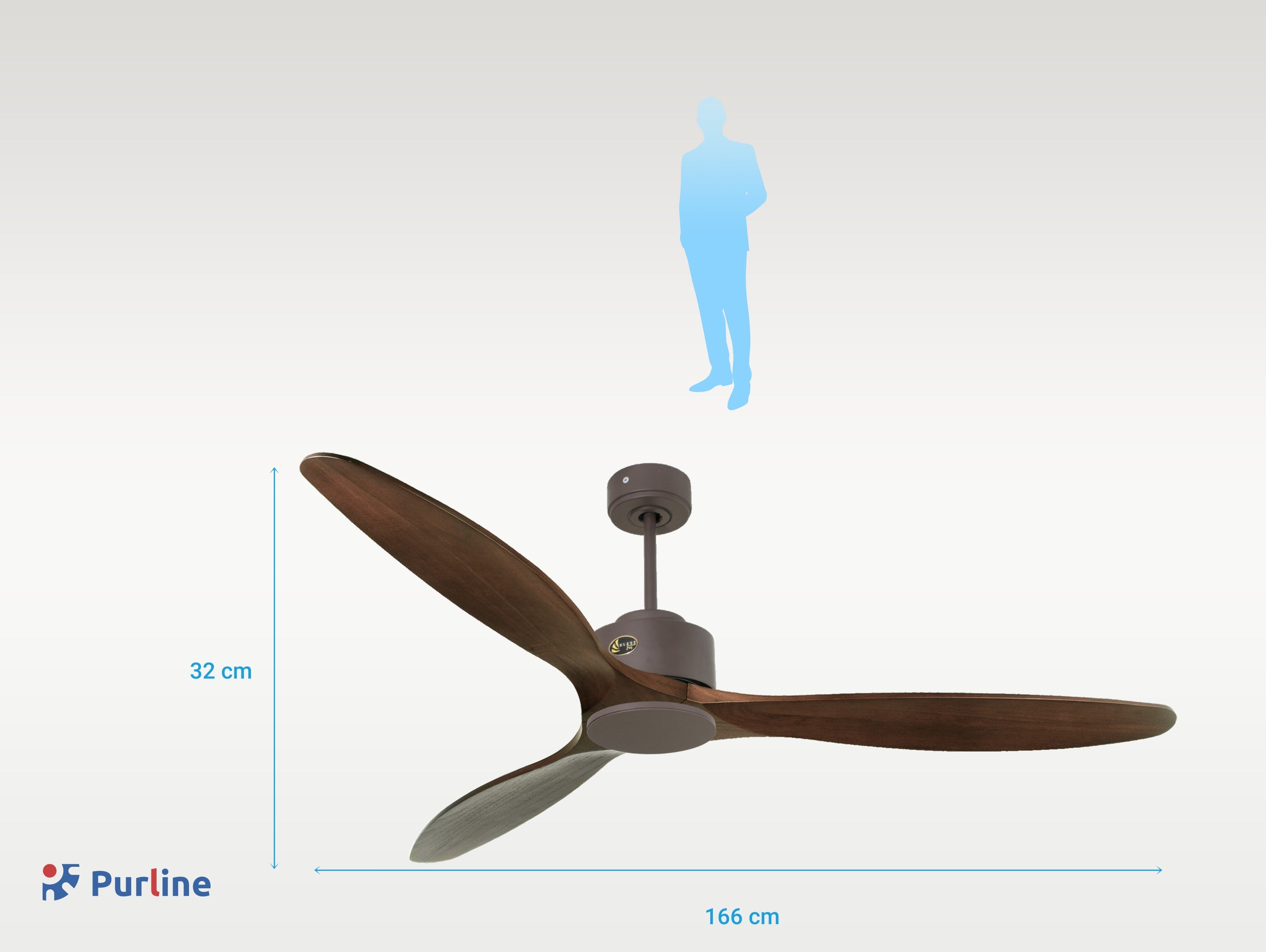   Ventilateur de plafond ø166 cm avec Wifi Réversible Hypersilence