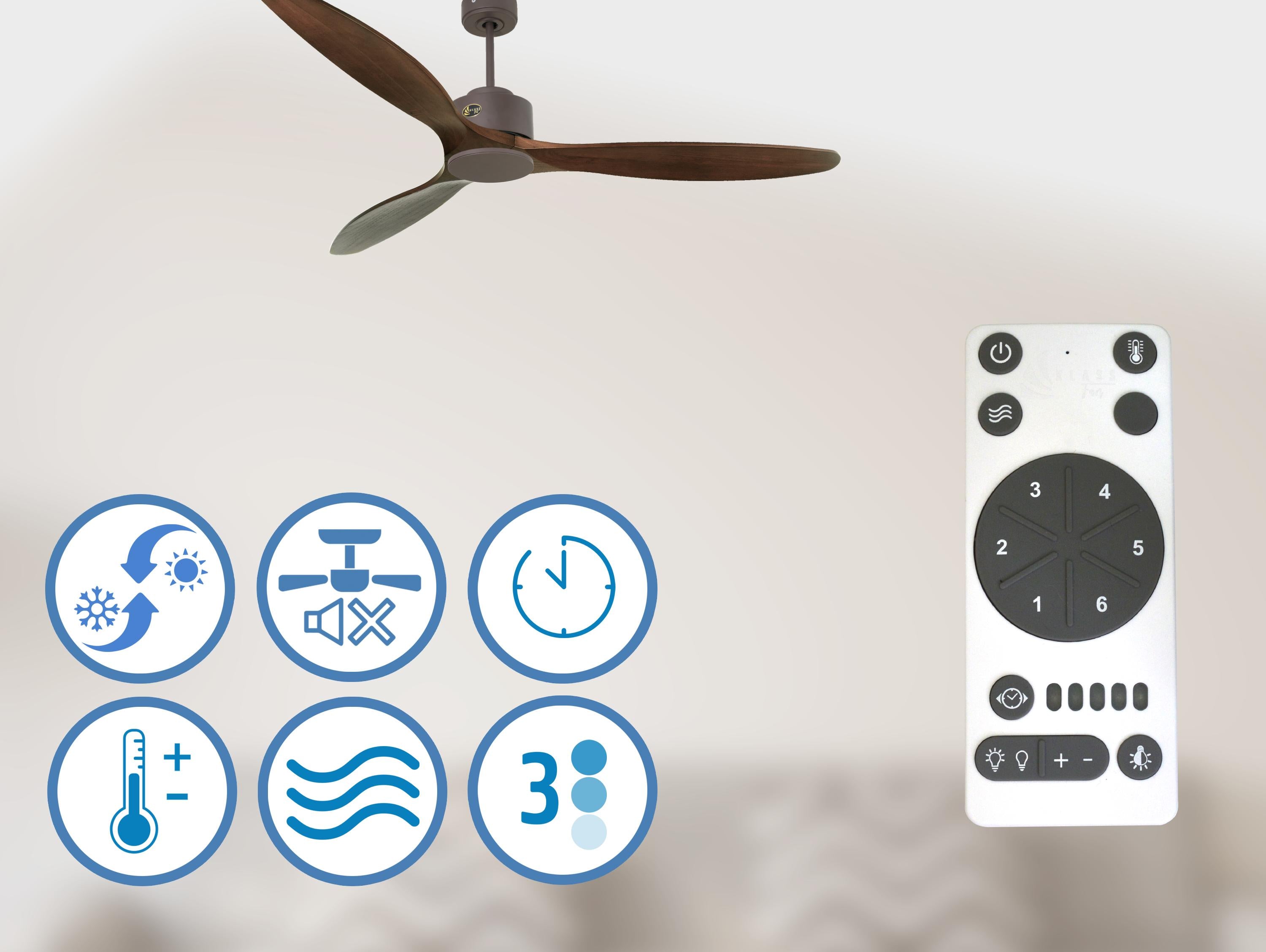 Ventilateur de plafond ø166 cm avec Wifi Réversible Hypersilence