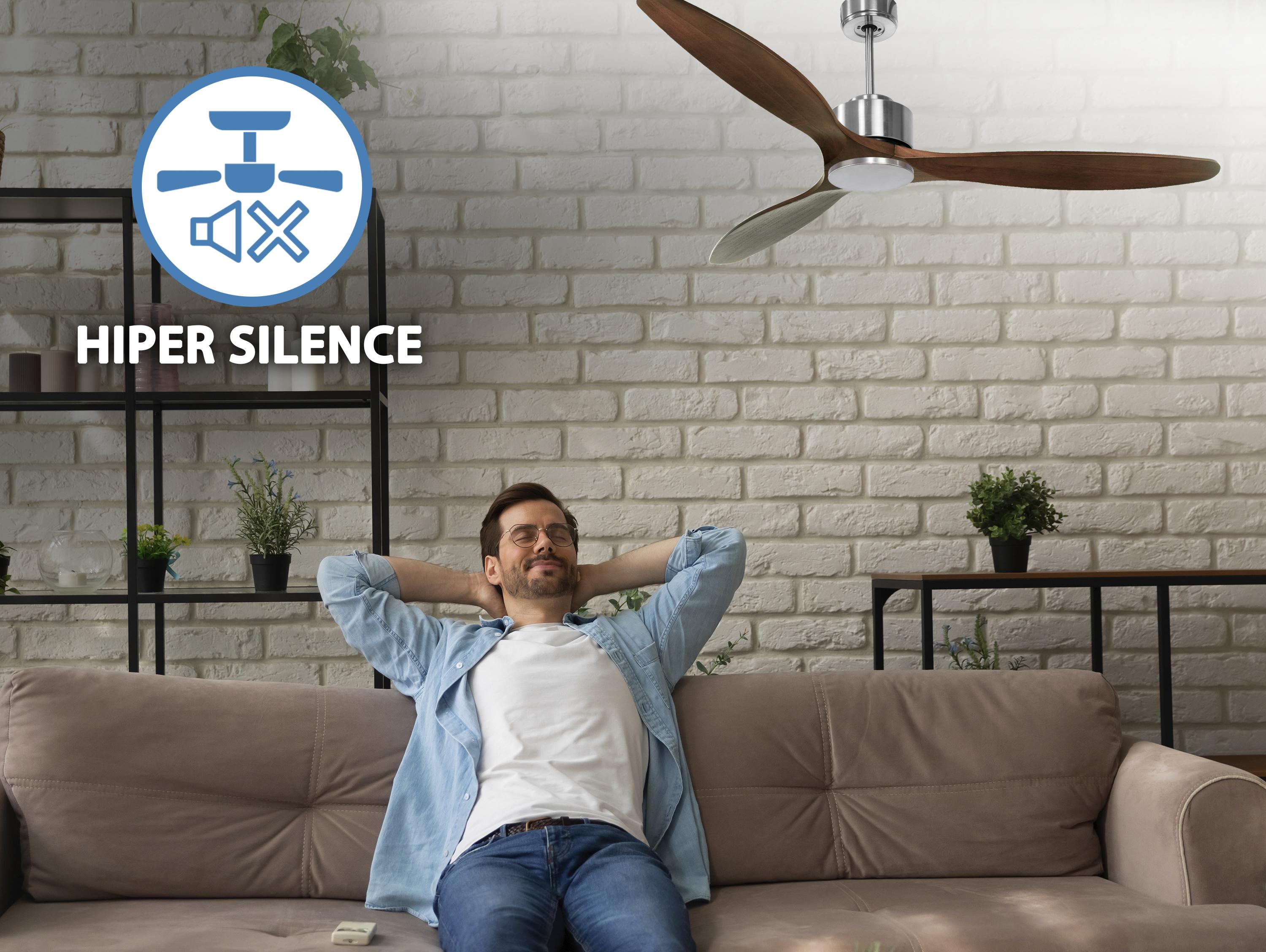 Saba D166 C02 66426: Ventilateur de plafond ø166 cm avec Wifi Réversible Hypersilence