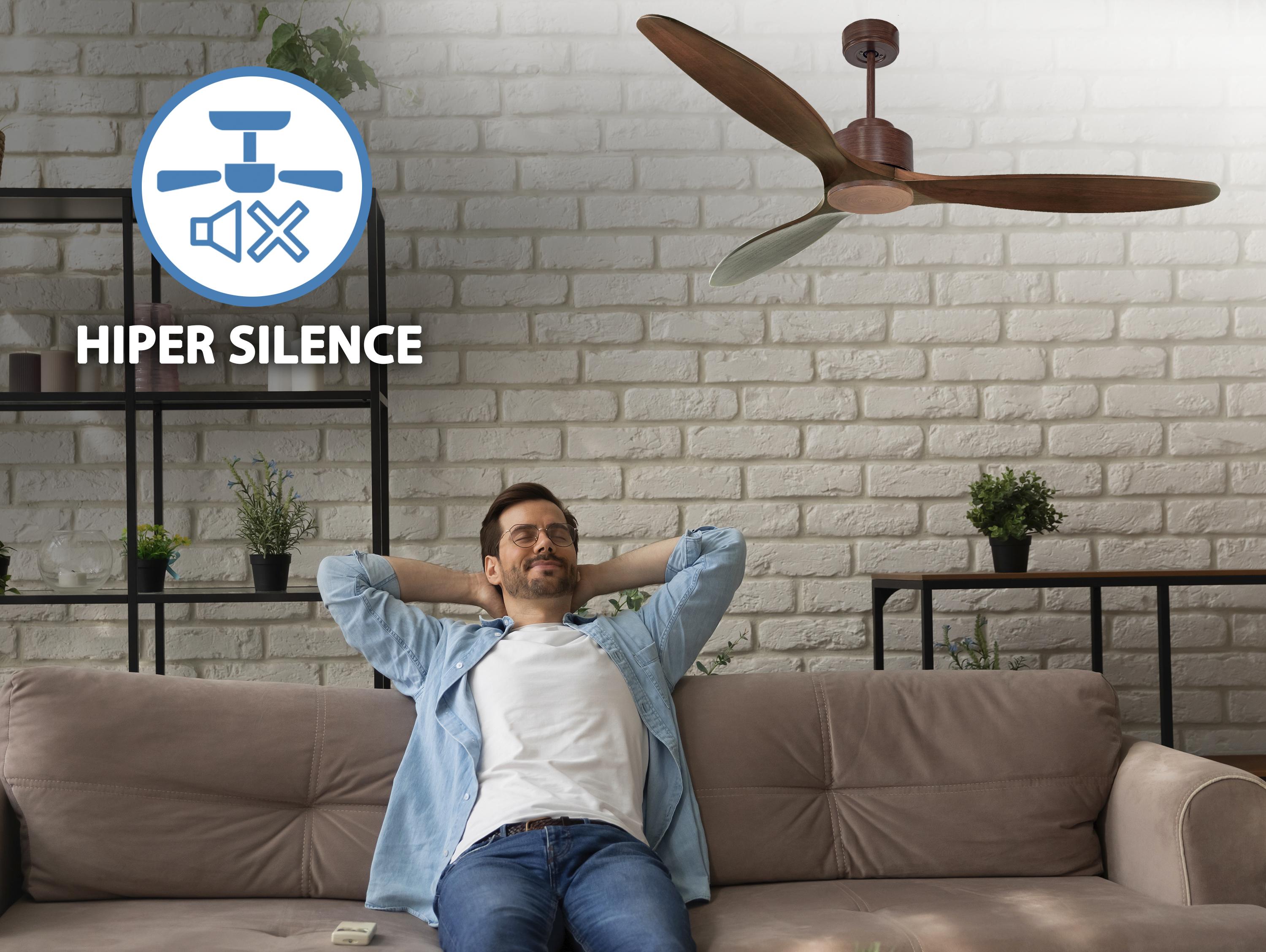Saba D166 C02 66861: Ventilateur de plafond ø166 cm avec Wifi Réversible Hypersilence