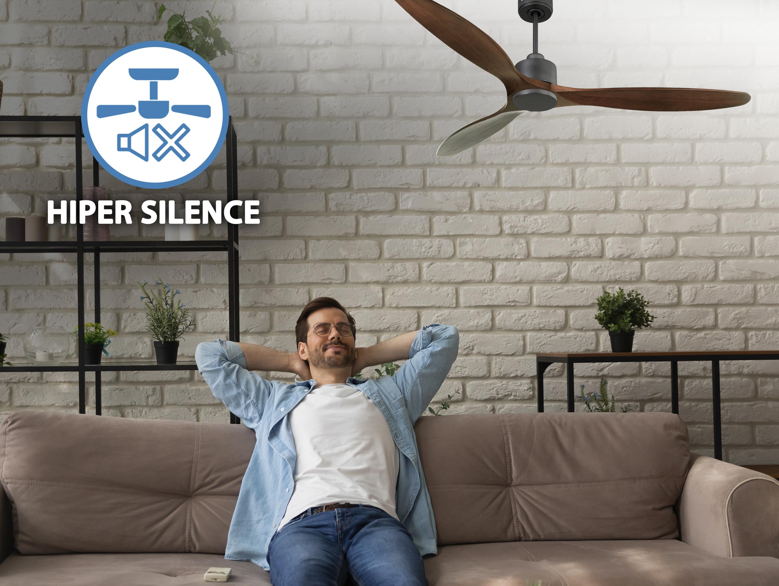 SabaD166C0367816: Ventilateur de plafond Réversible  Thermostat Wifi Moteur à courant continu Toits en pente Télécommande Hypersilence Mémoire
